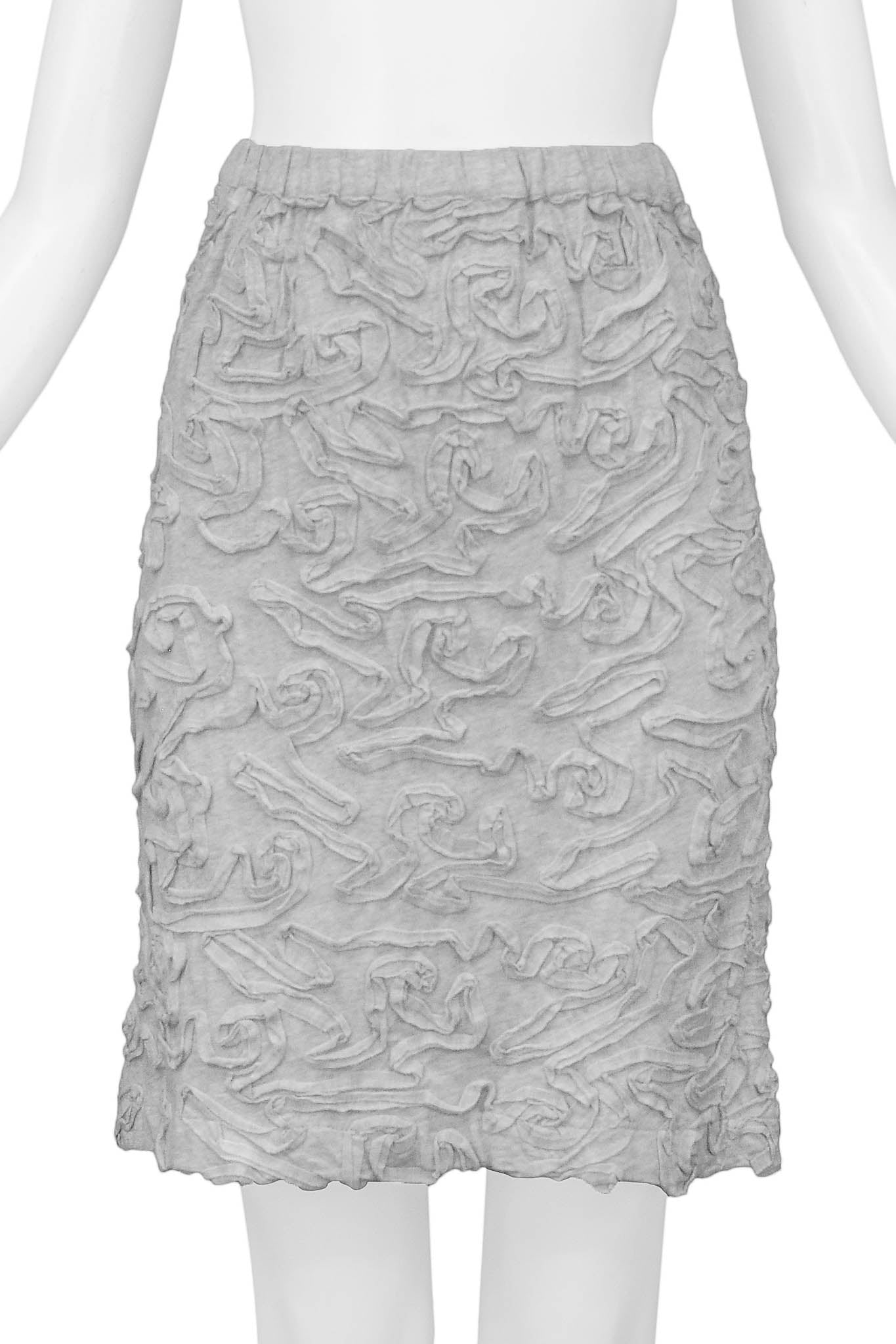 COMME DES GARCONS GREY RIBBON COTTON TOP & SKIRT ENSEMBLE