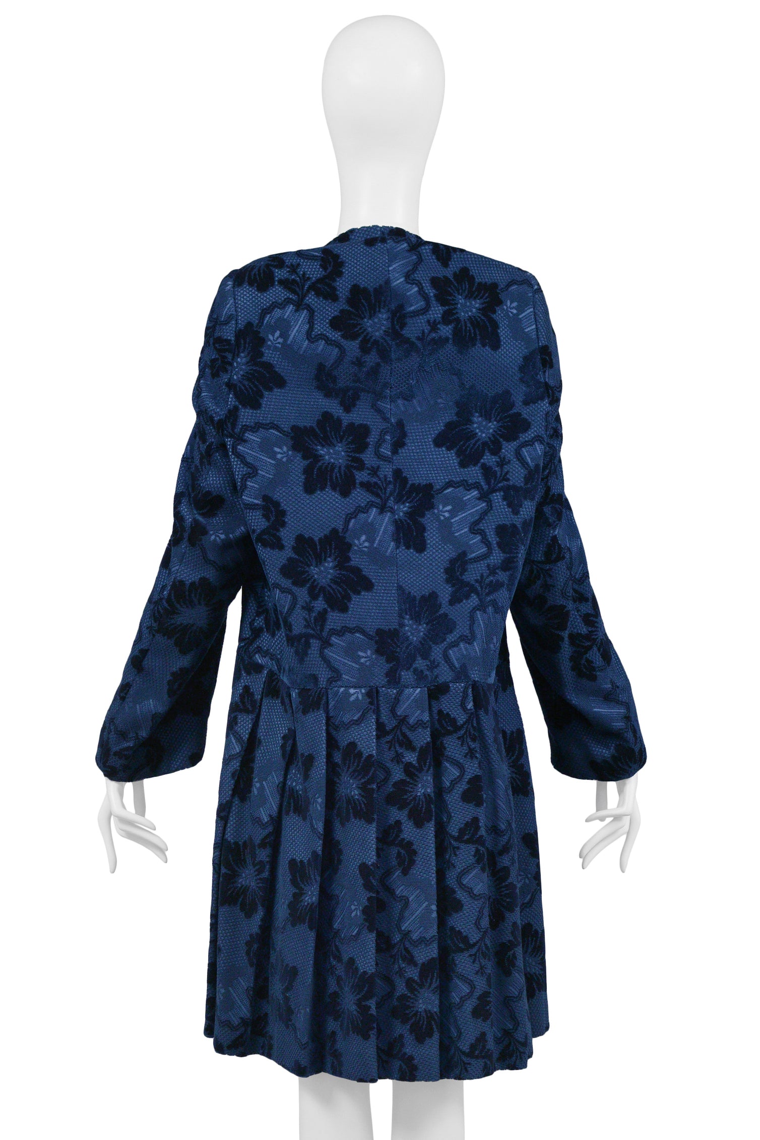 COMME DES GARCONS BLUE VELVET DEVORE FLORAL DRESS 1996