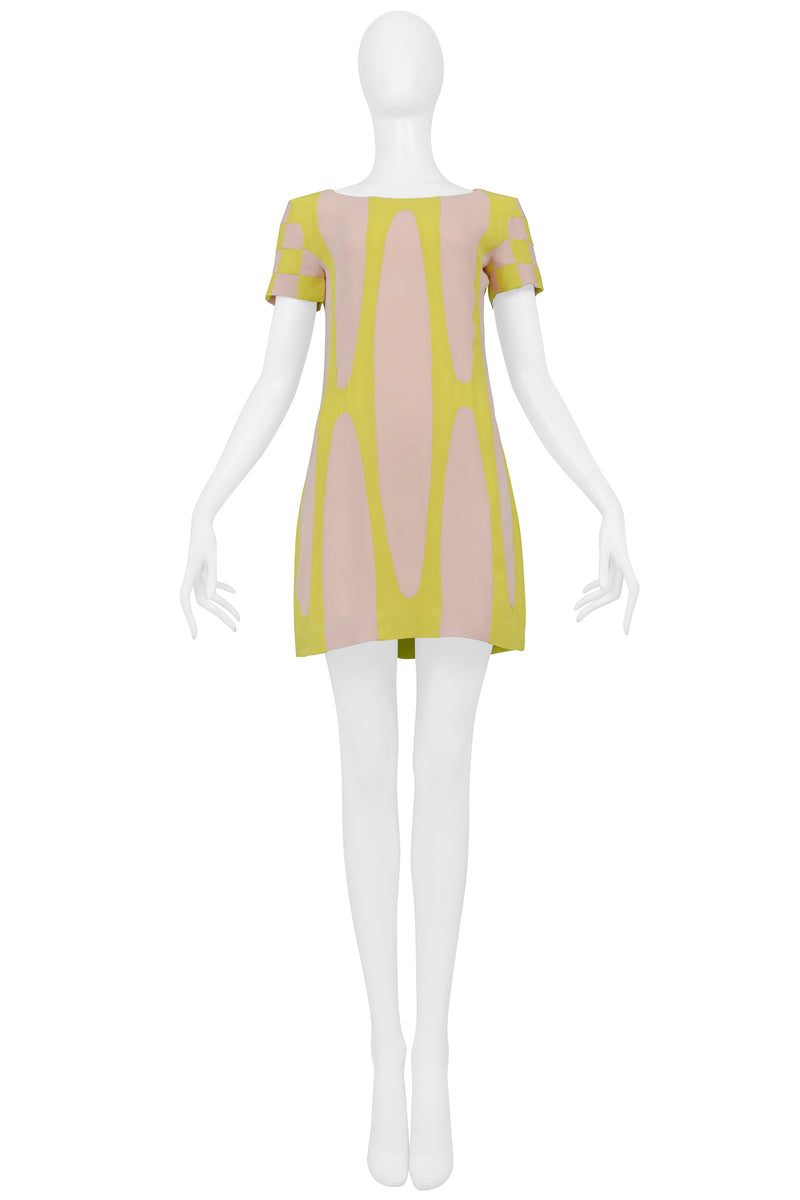 CELINE TOURING DRESS IN YELLOW AND PINK 2005