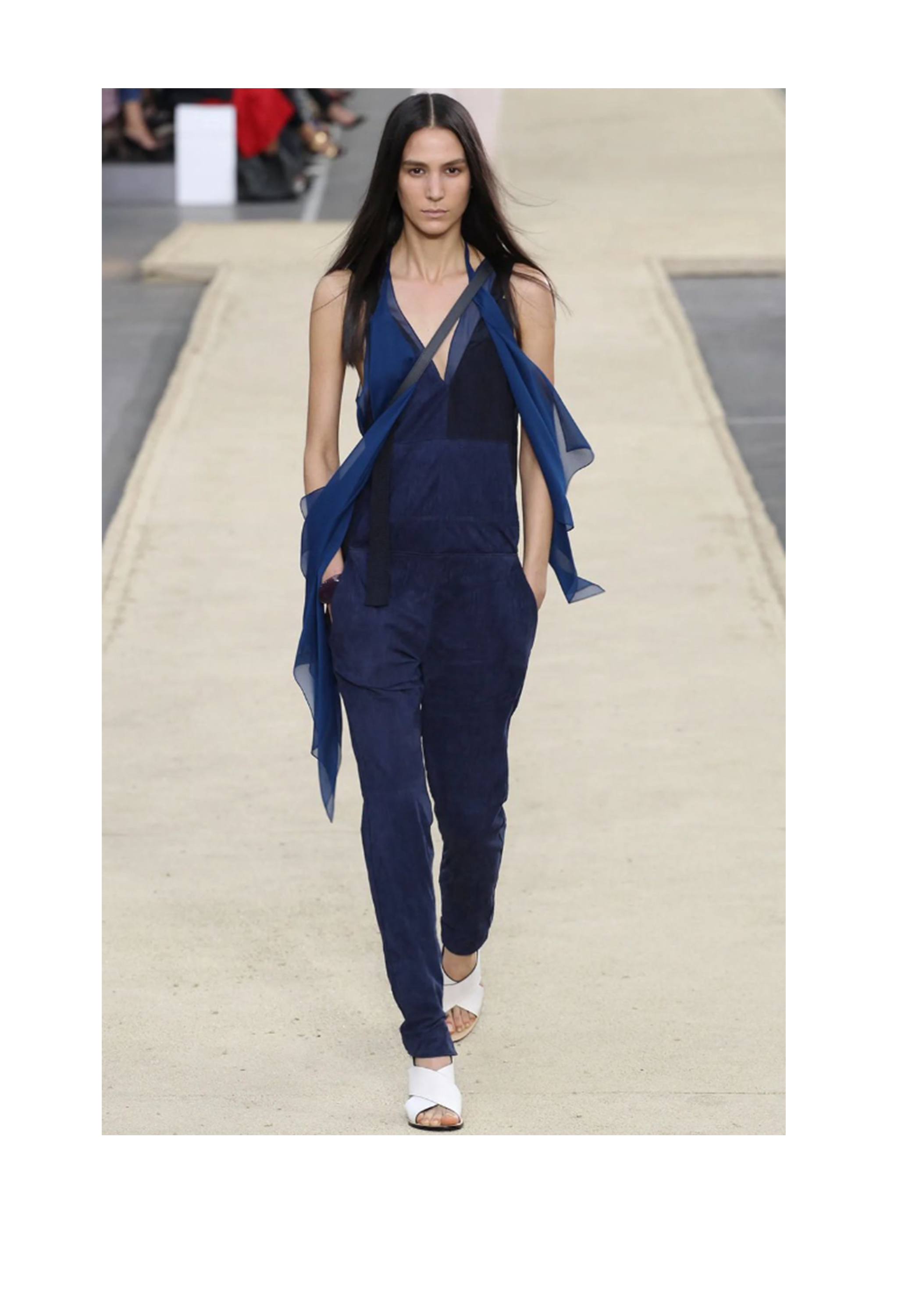 CHLOE BLUE SUEDE & FLAX JUMPSUIT 2014