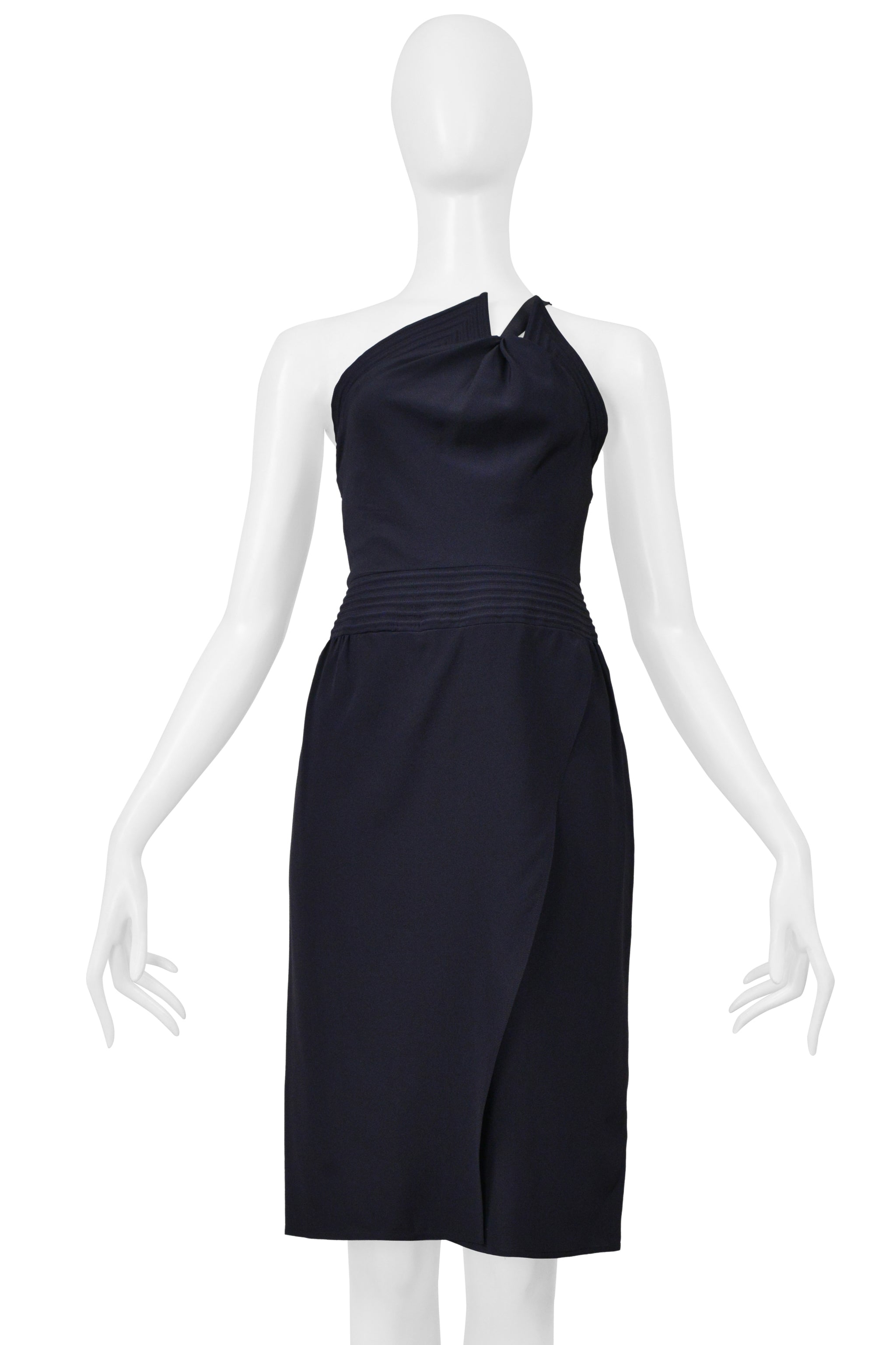 CHLOÉ NAVY ASYMMETRICAL DRESS