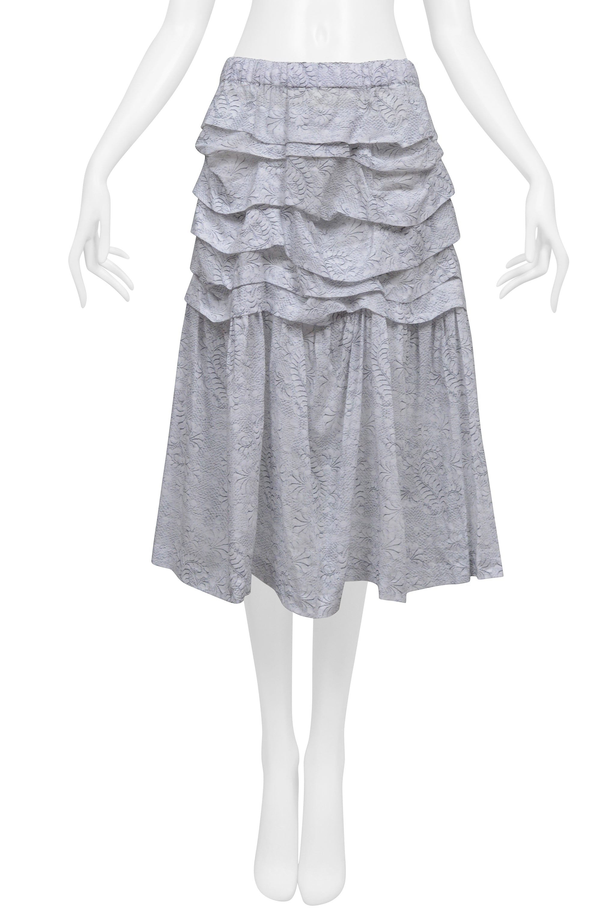 COMME DES GARCONS LAYERED AND GATHERED GREY SKIRT 2006