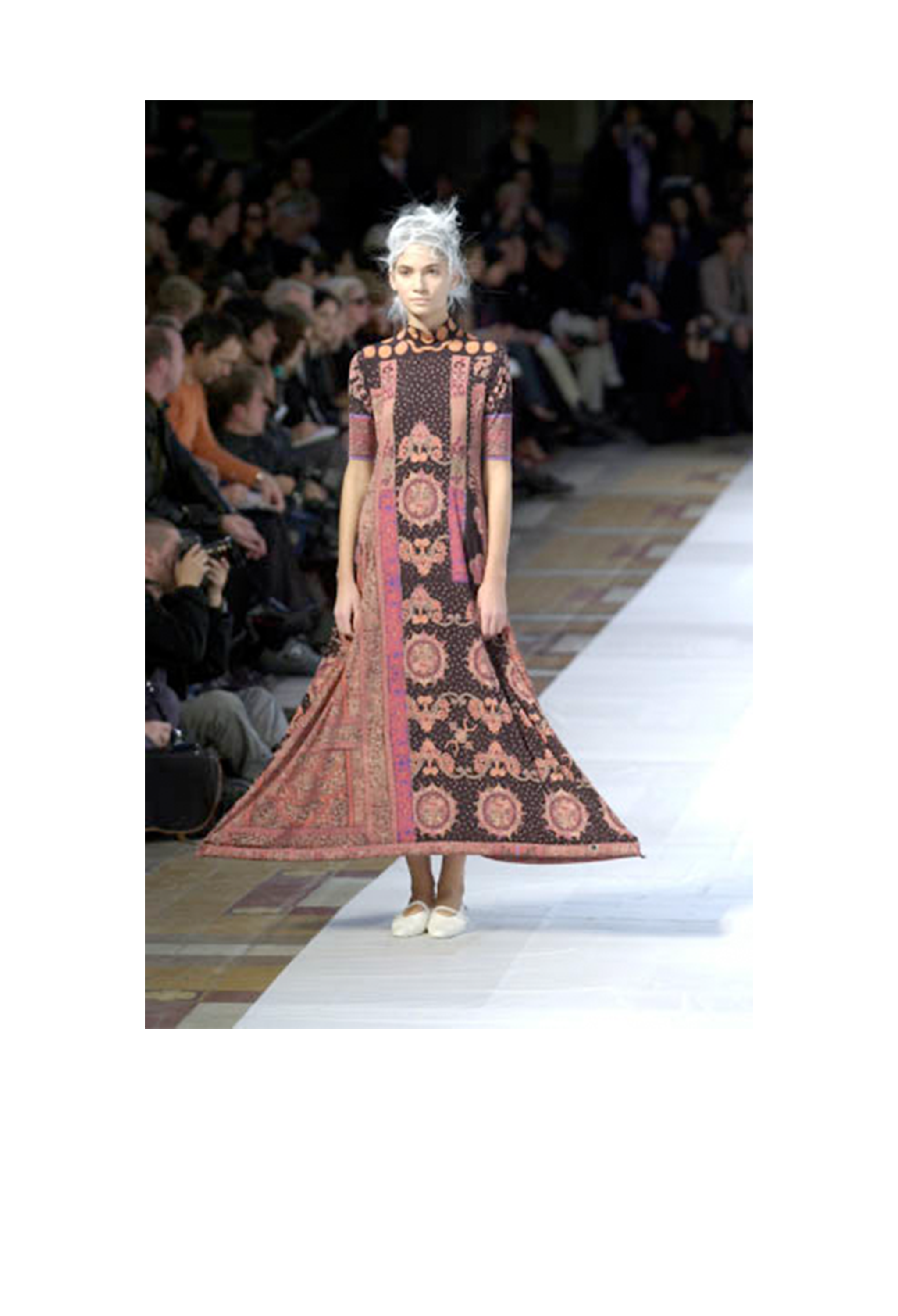 ISSEY MIYAKE PAISLEY PRINT DRESS WITH INFLATABLE HEM 2001