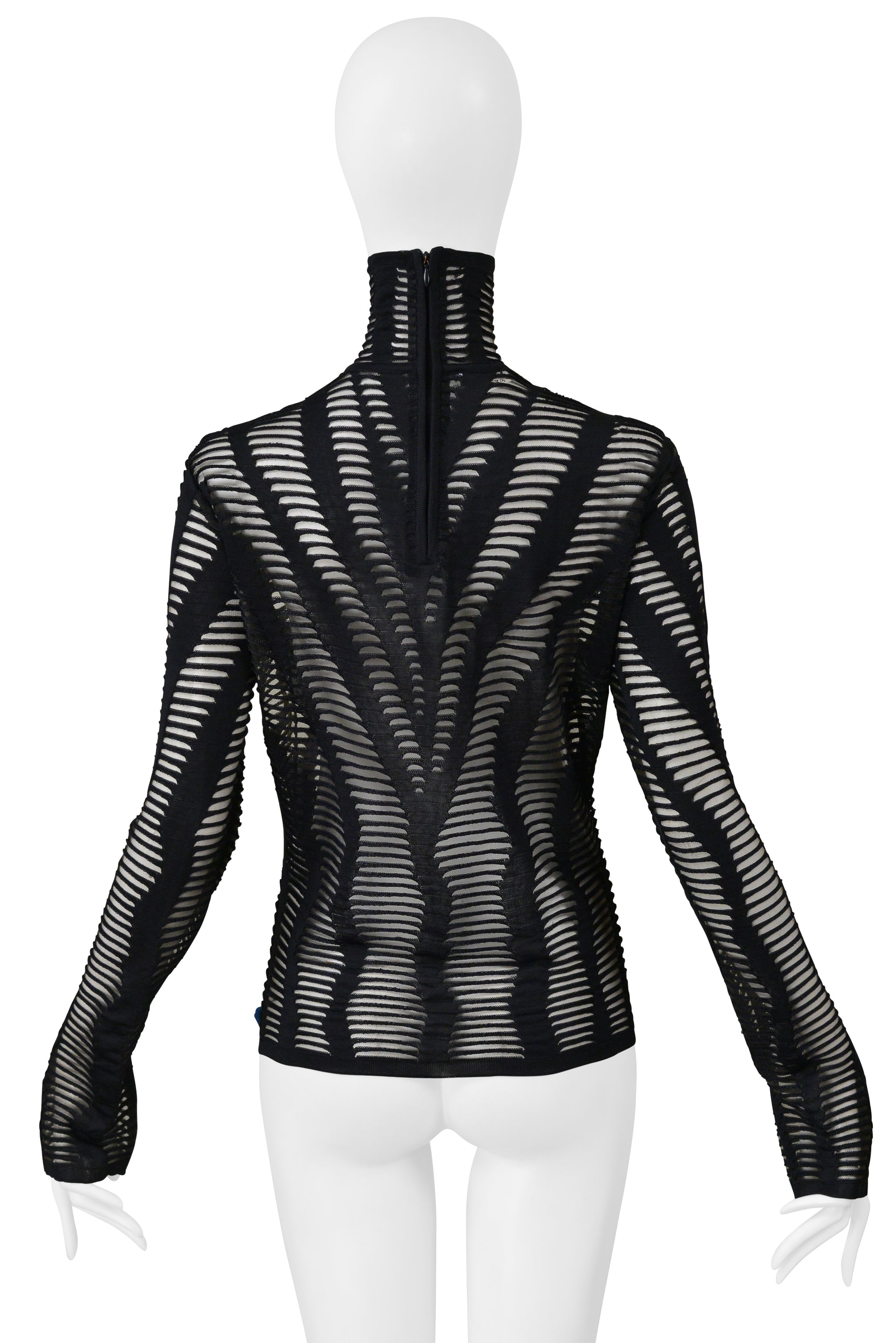 CHRISTIAN DIOR BY JOHN GALLIANO BLACK CUTOUT KNIT TOP 2003