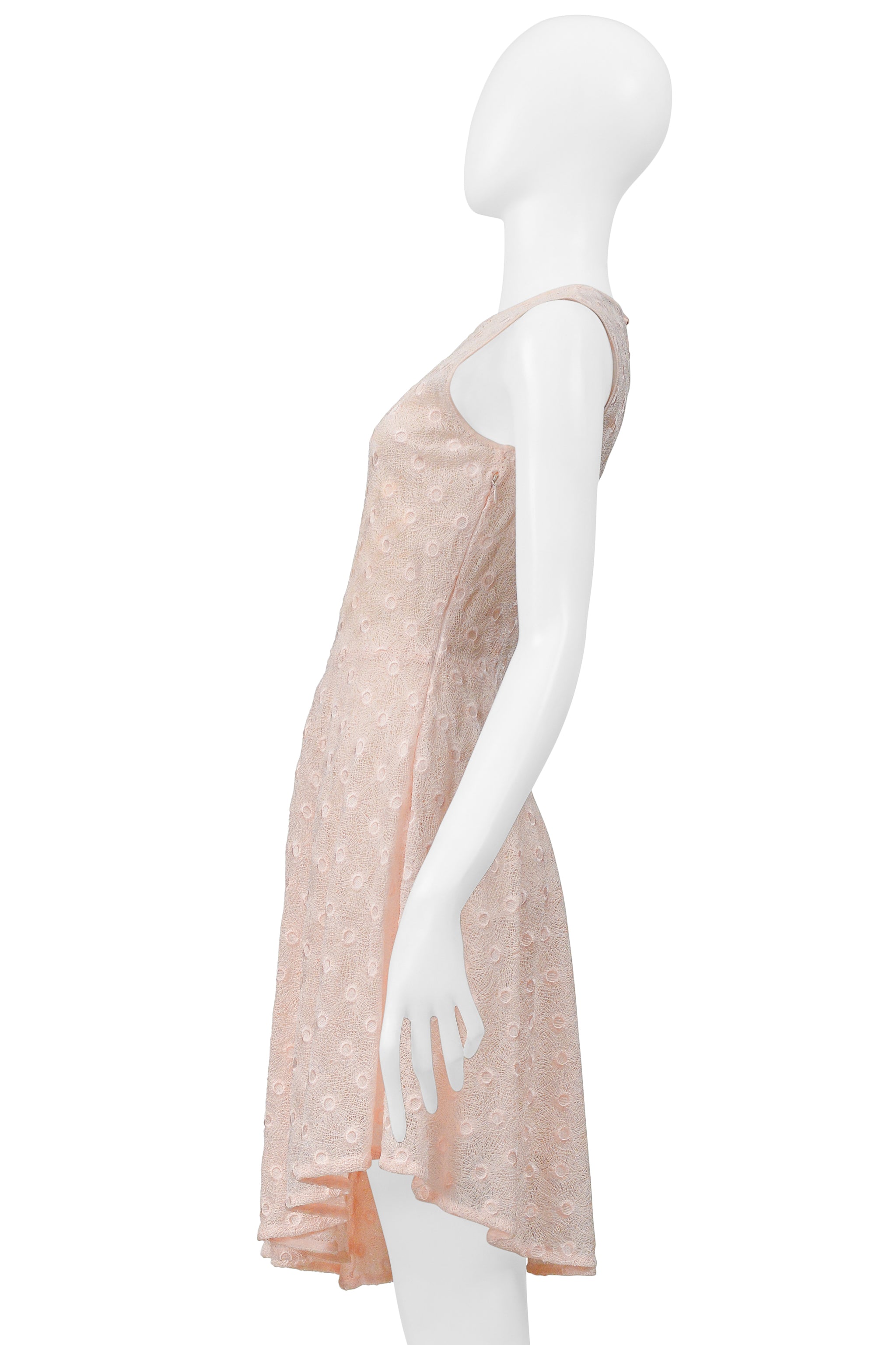 DIOR BY RAF SIMONS PINK LACE CIRCLE DRESS