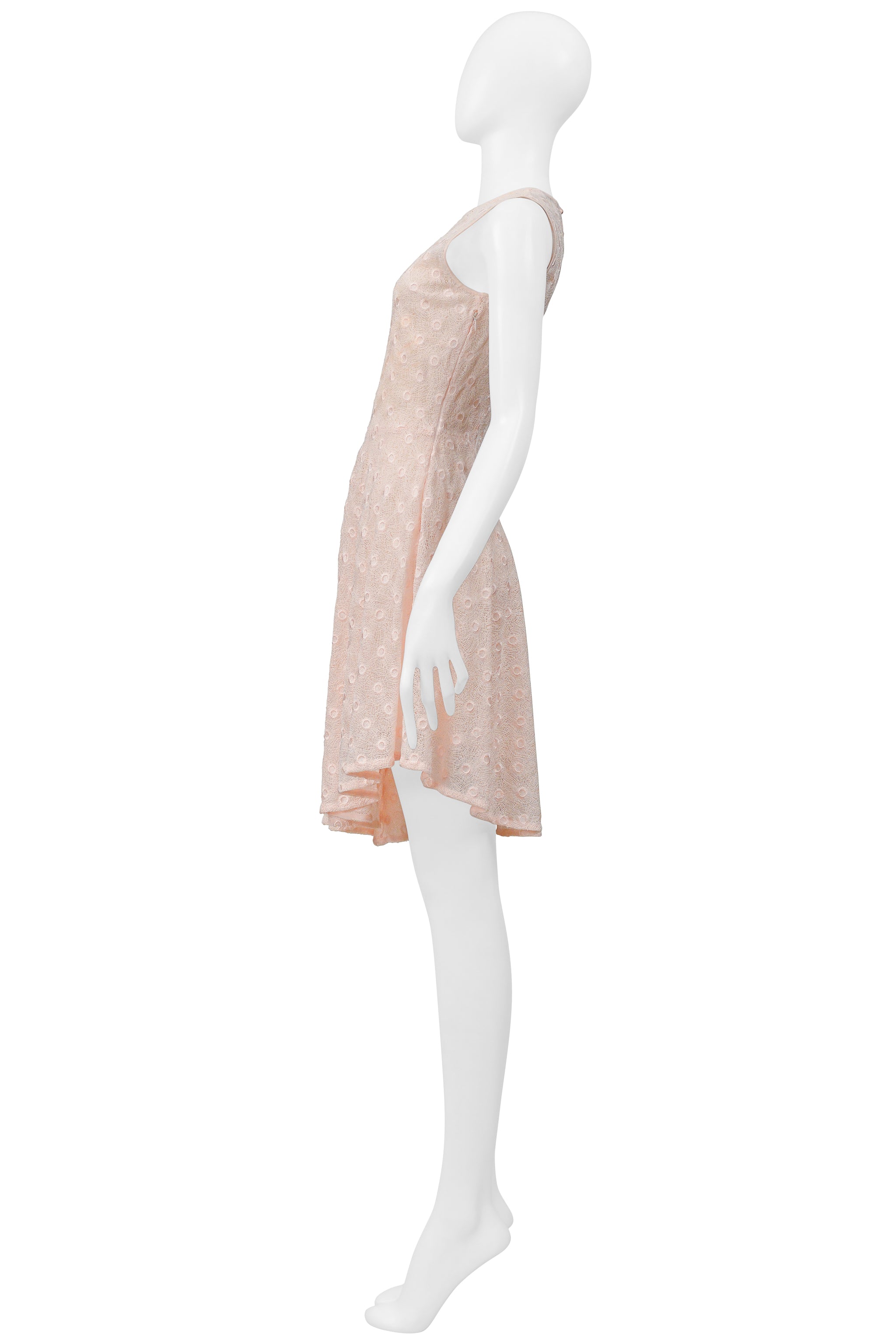 DIOR BY RAF SIMONS PINK LACE CIRCLE DRESS