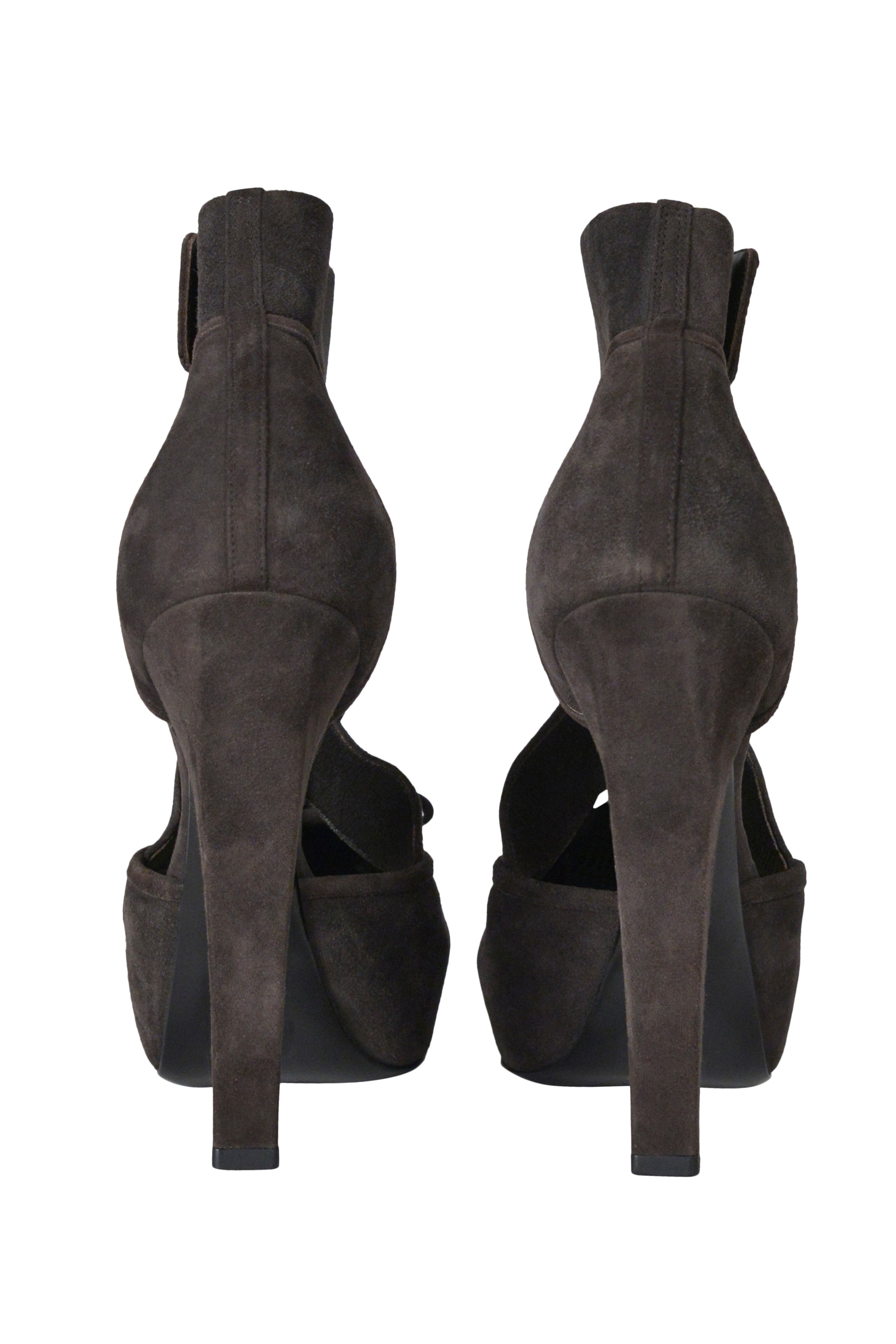 CHRISTIAN DIOR GREY SUEDE BALLERINA PLATFORM HEELS