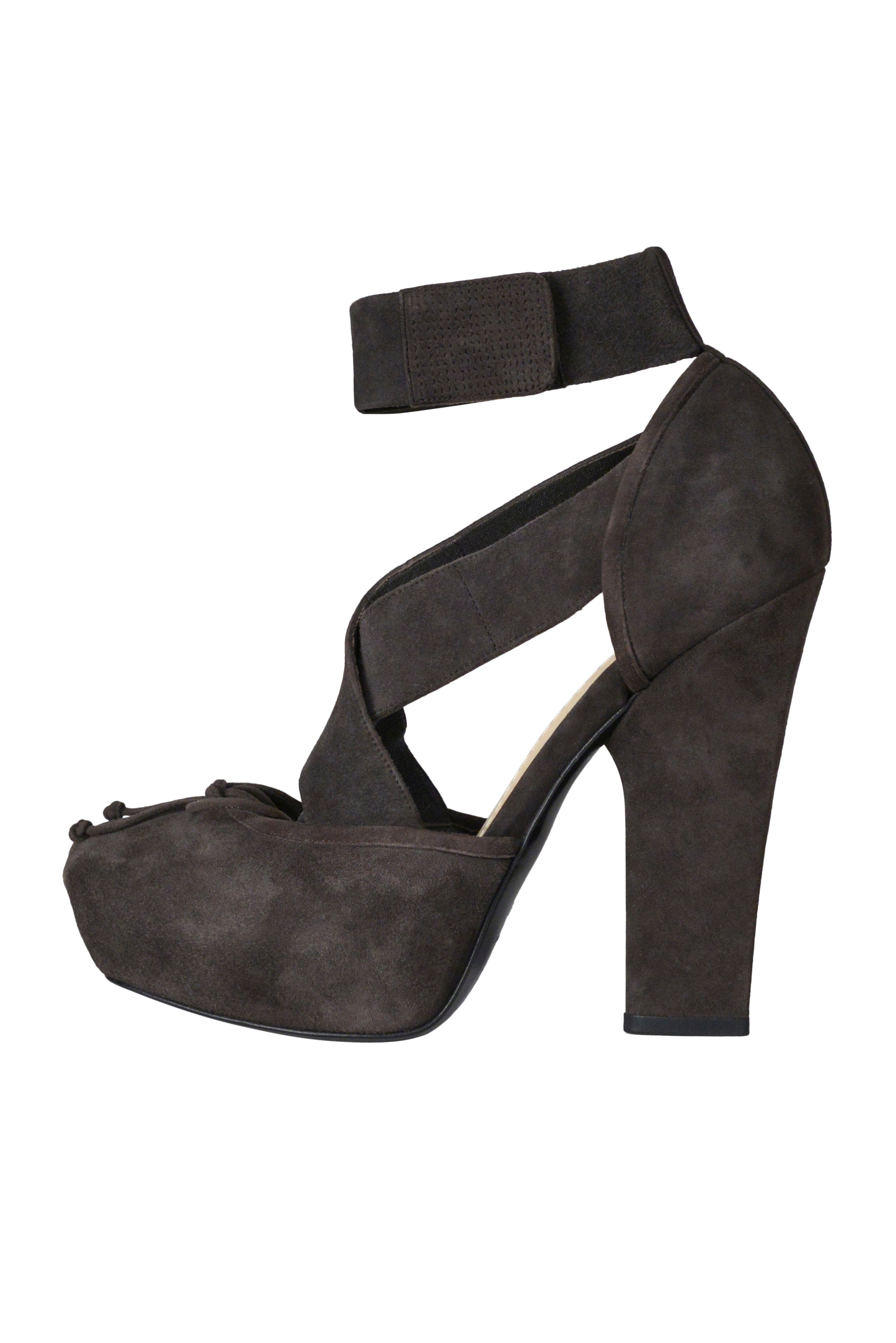 CHRISTIAN DIOR GREY SUEDE BALLERINA PLATFORM HEELS