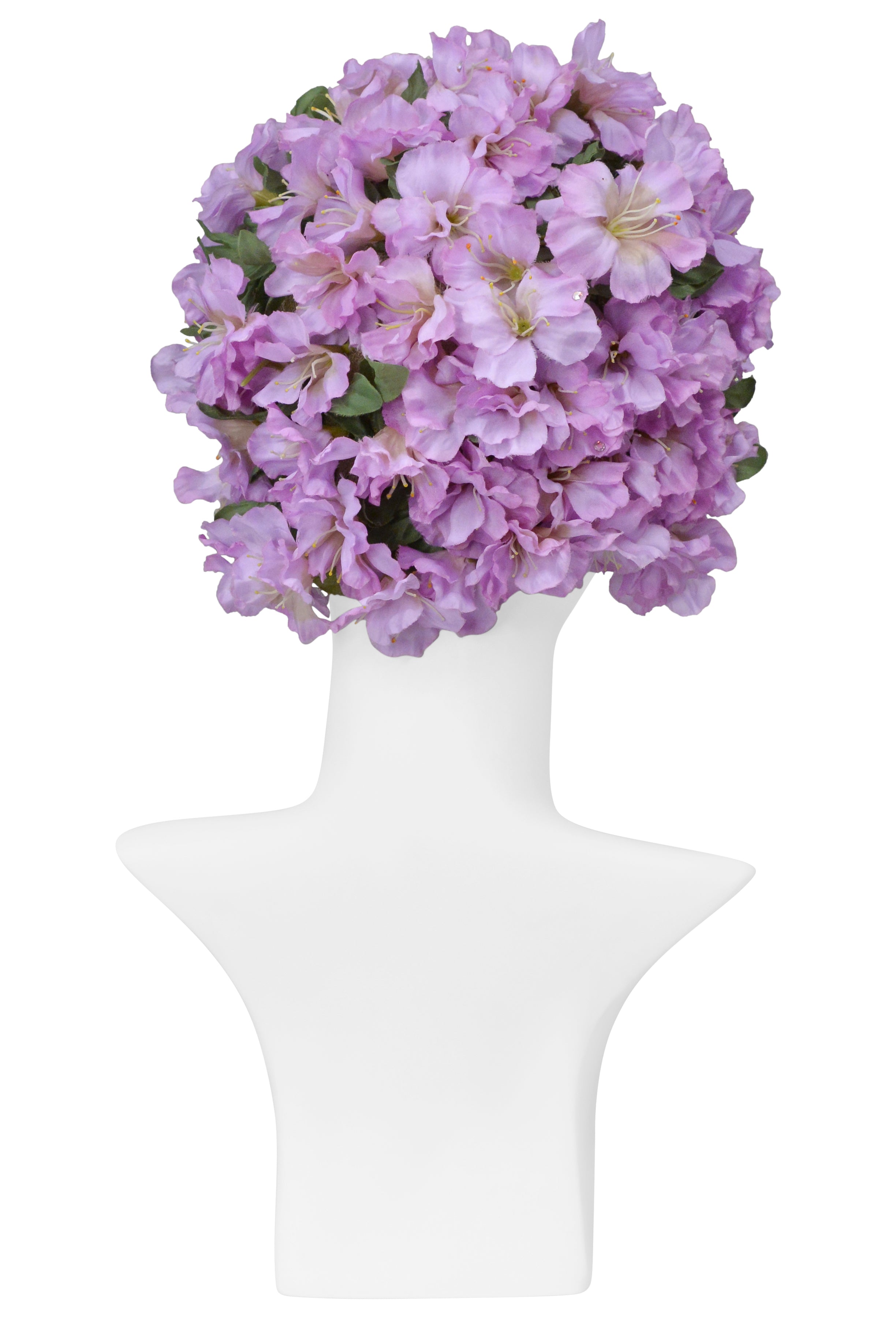 CHRISTIAN DIOR I. MAGNIN PURPLE FLORAL BEEHIVE TURBAN HAT