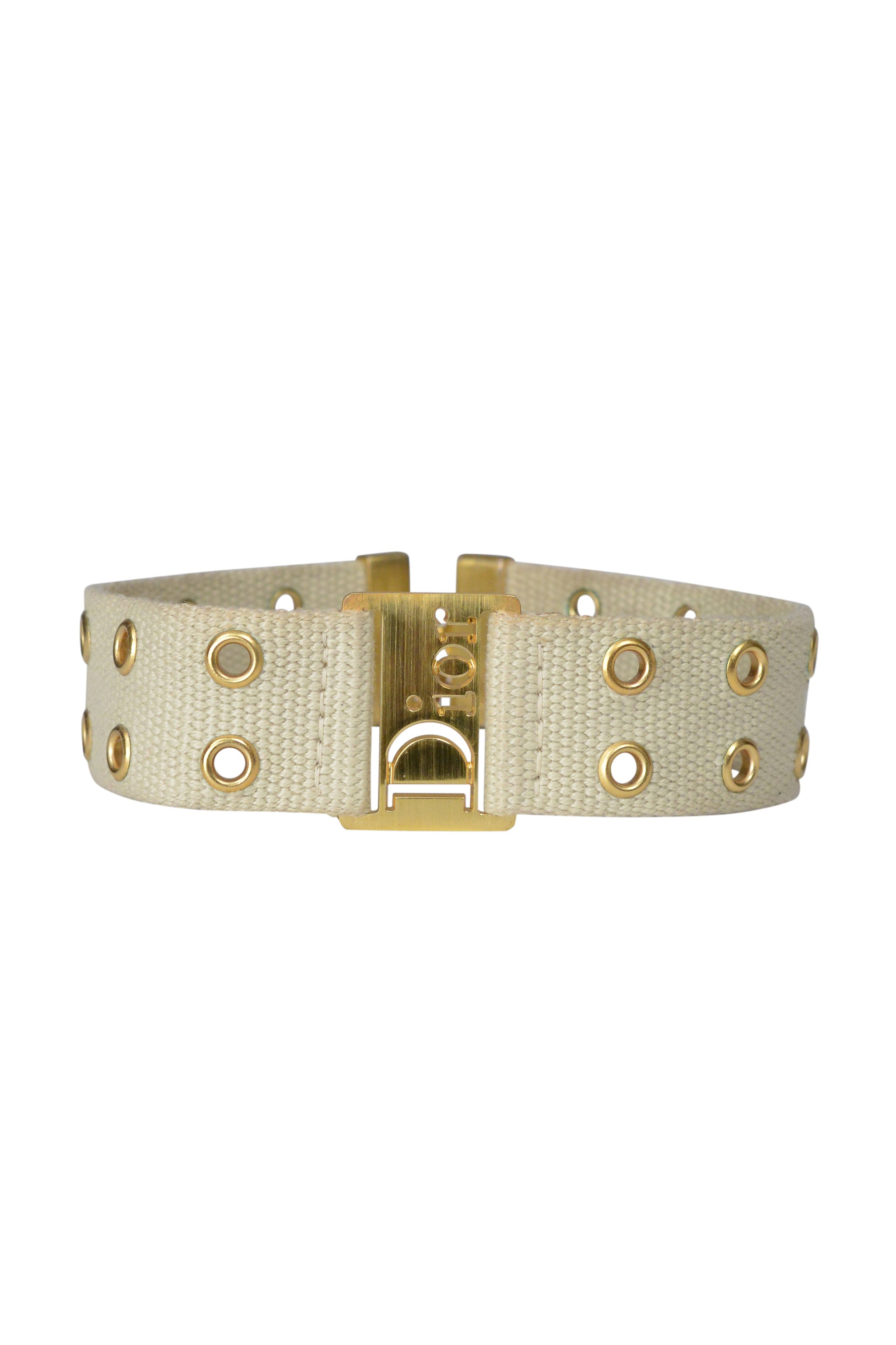 DIOR LOGO KHAKI CHOKER NECKLACE