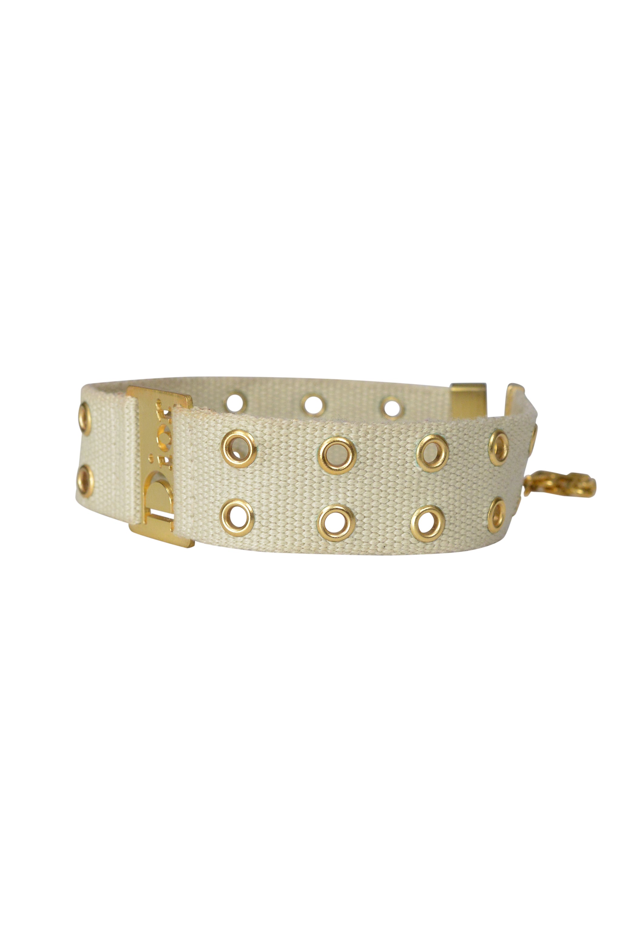 DIOR LOGO KHAKI CHOKER NECKLACE