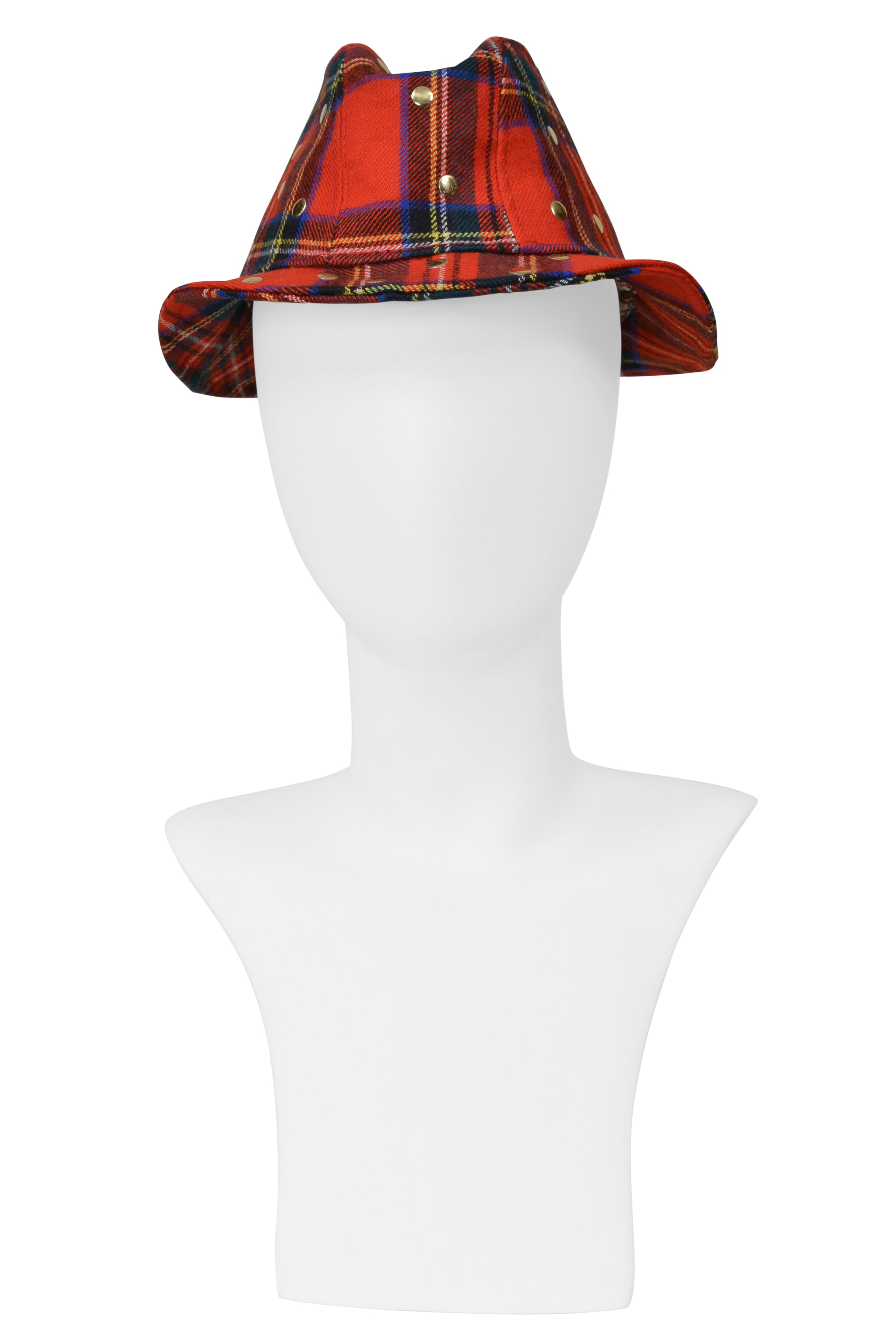 DOLCE & GABBANA D&G PLAID HAT WITH STUDS 2000