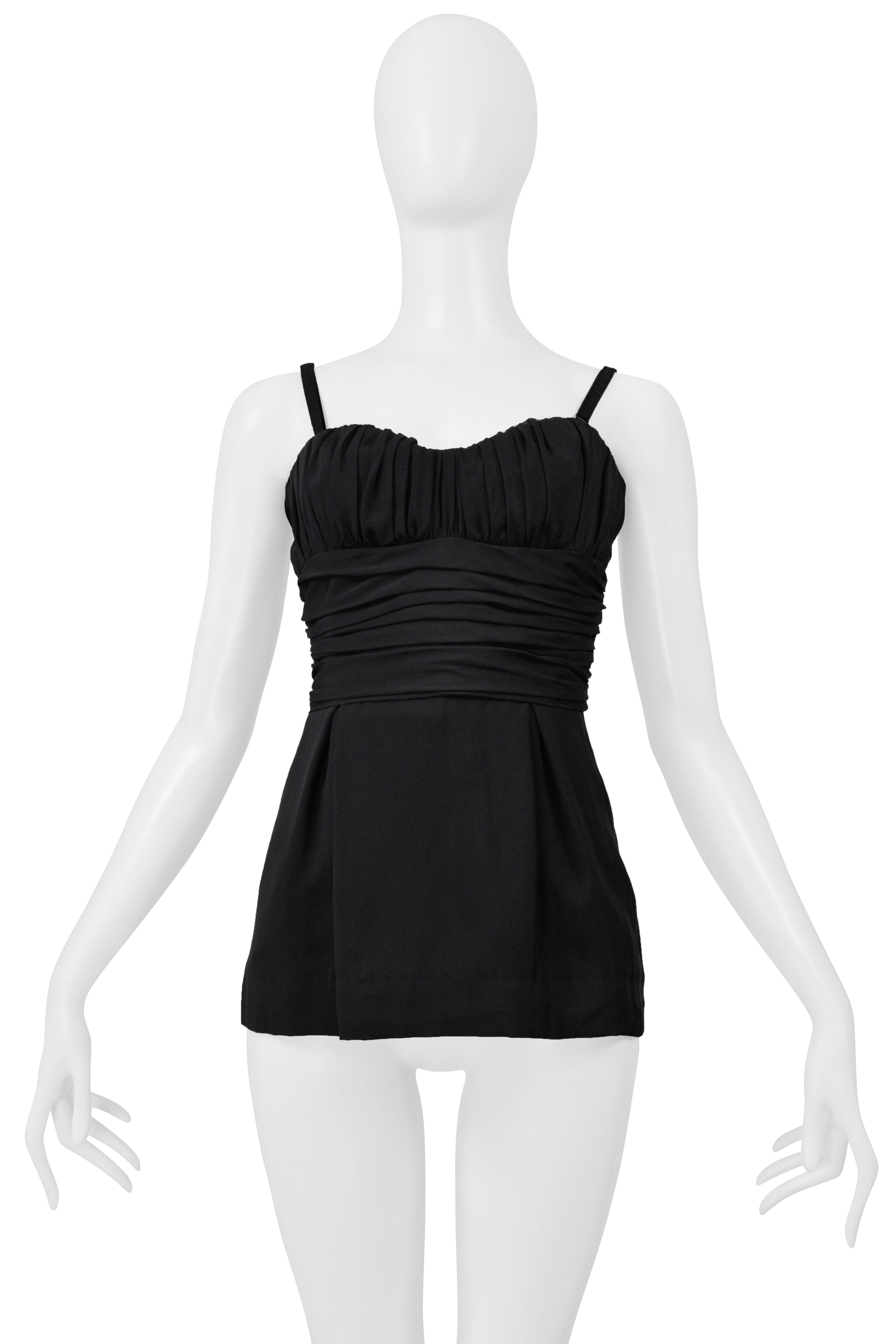 DOLCE AND GABBANA D&G BLACK PLEATED CORSET TOP WITH WHITE BACK