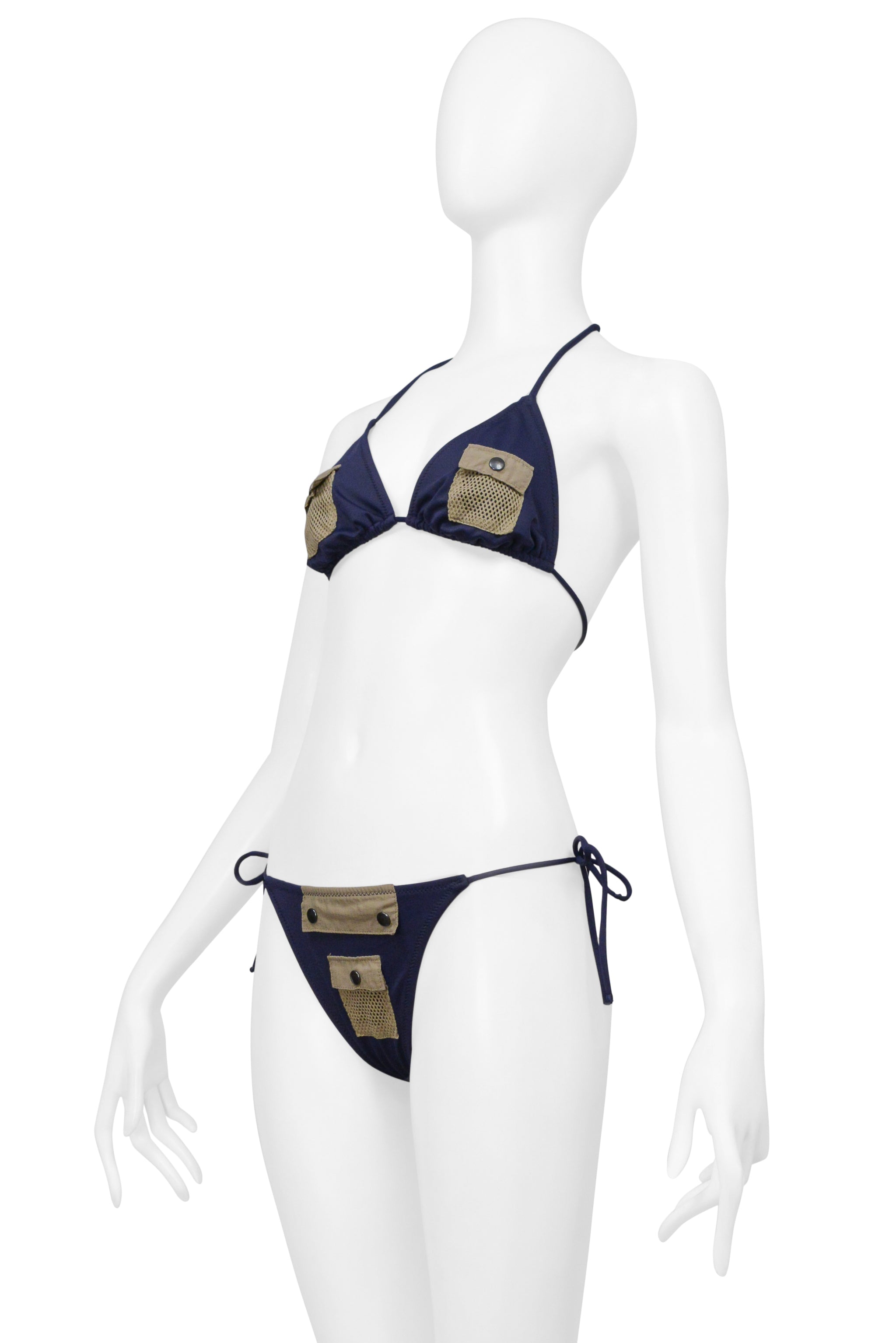 DOLCE & GABBANA D&G NAVY AND ARMY GREEN TACTICAL BIKINI