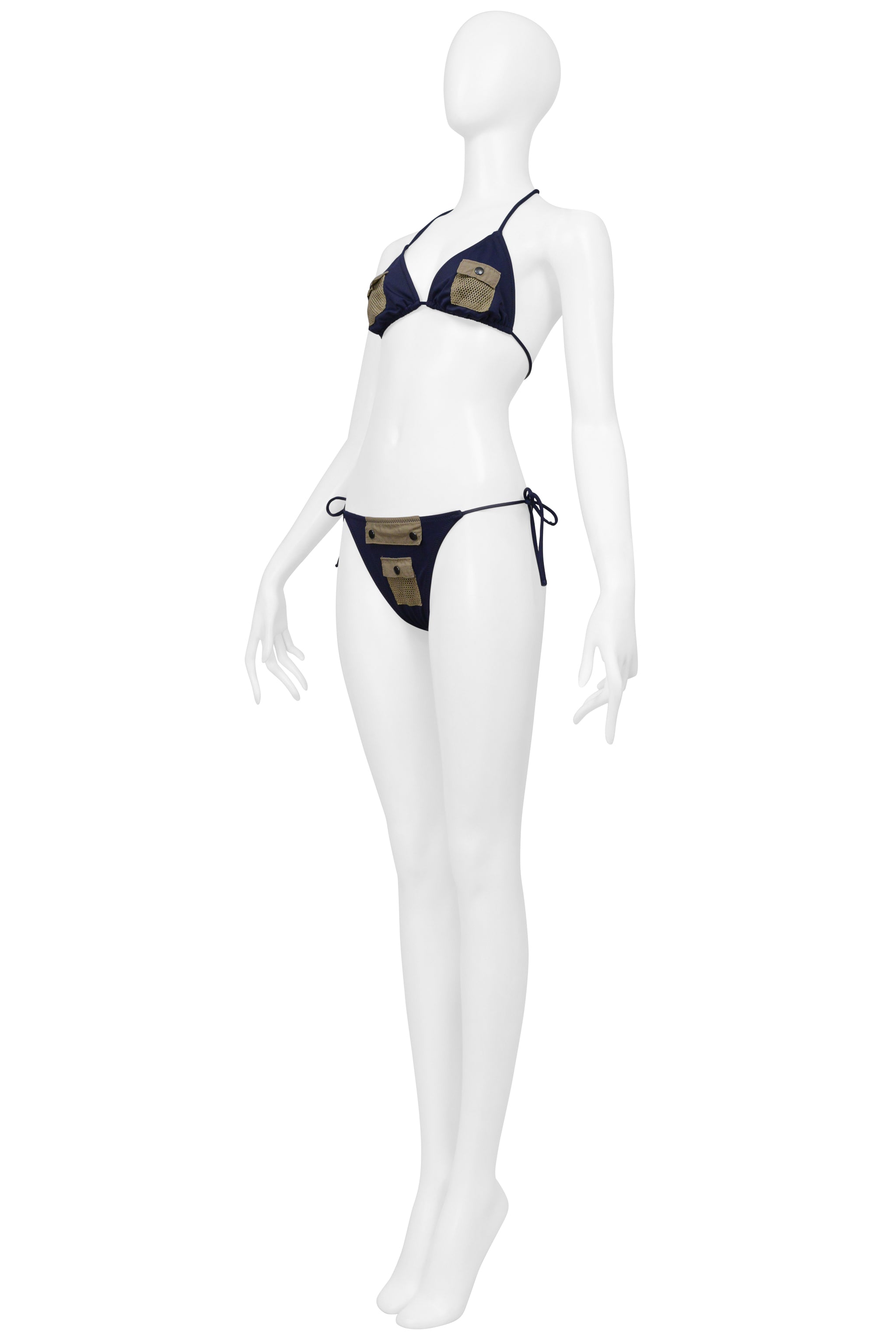 DOLCE & GABBANA D&G NAVY AND ARMY GREEN TACTICAL BIKINI