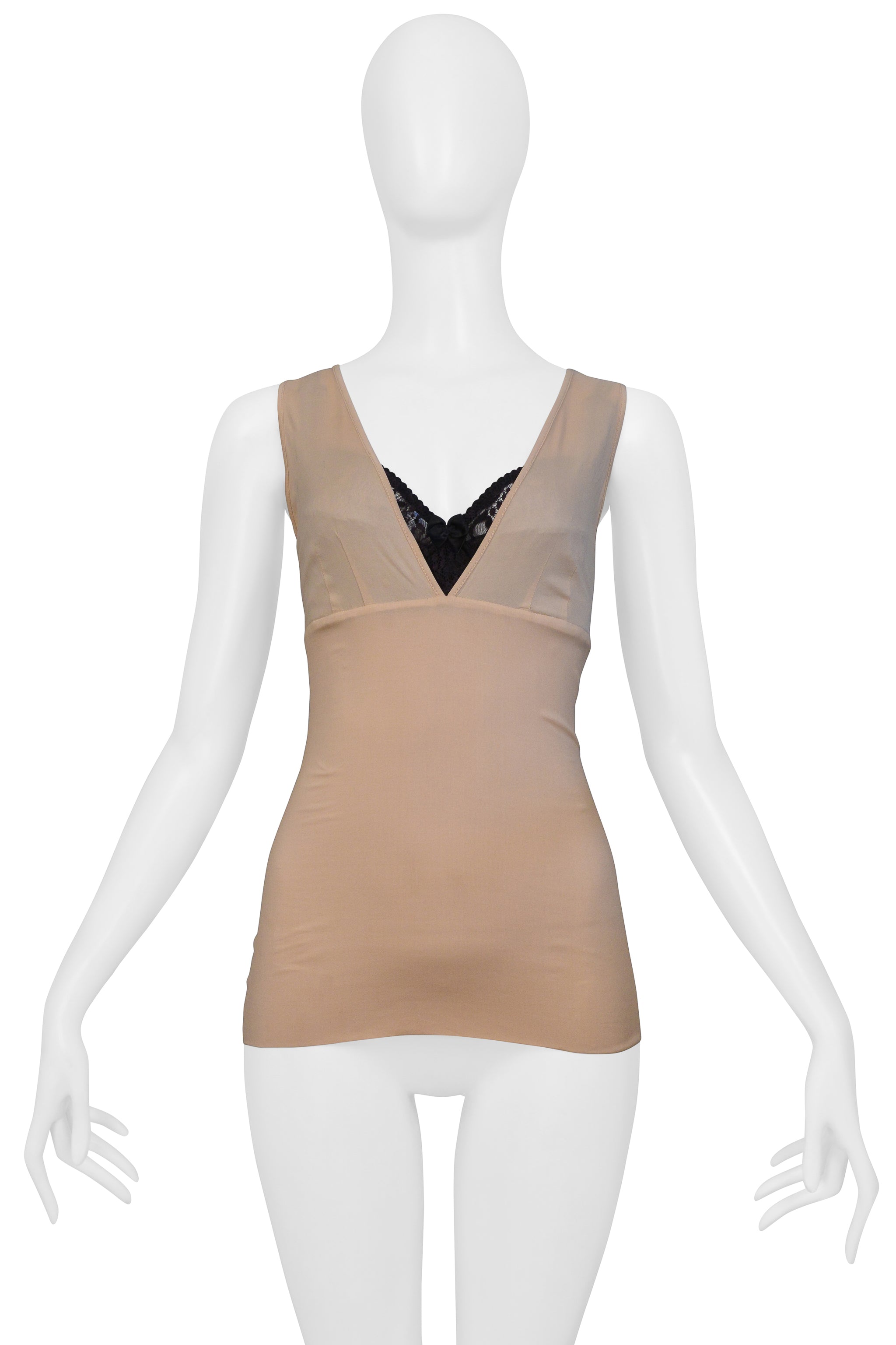 DOLCE & GABBANA D&G TANK CAMISOLE WITH BLACK LACE