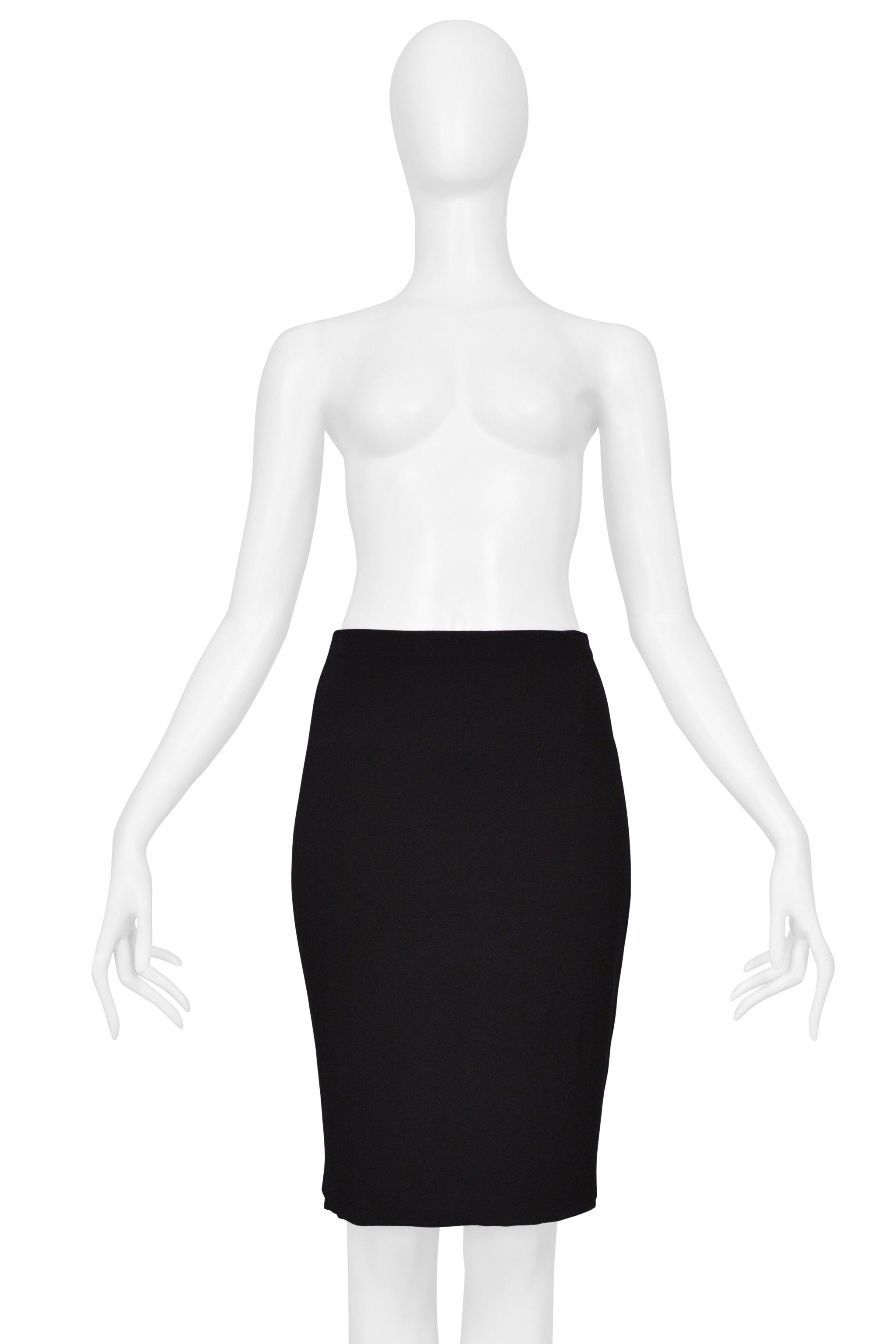 DOLCE & GABBANA BLACK CREPE JACKET WITH EXTRA LONG SLEEVES & SKIRT ENSEMBLE 2003