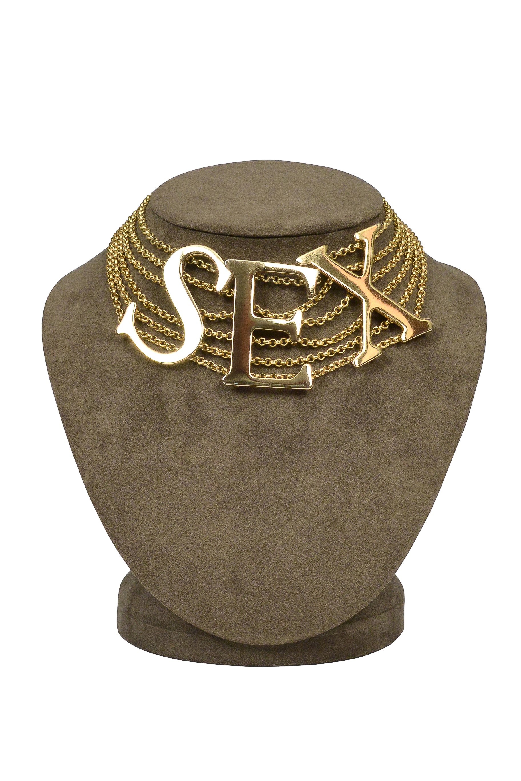 DOLCE & GABBANA GOLD "SEX" CHOKER NECKLACE 2003