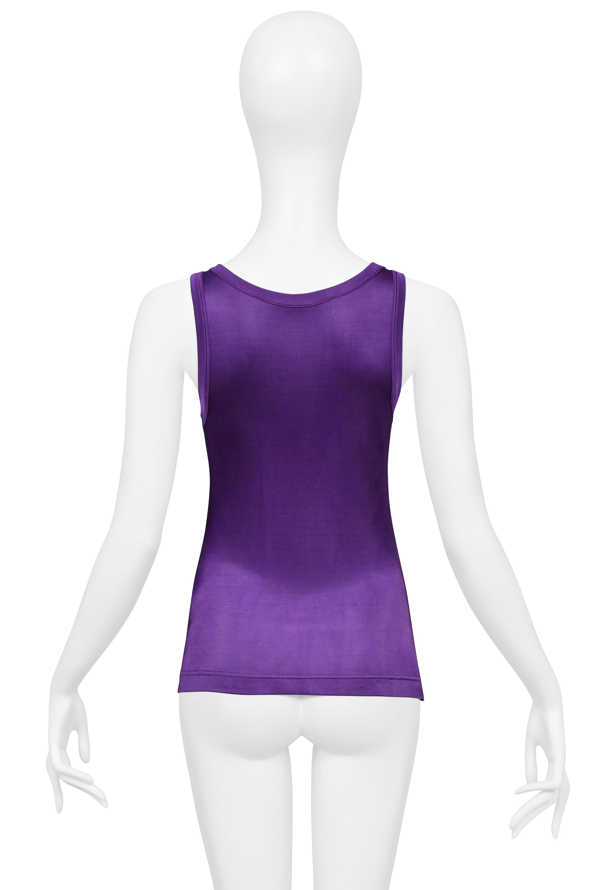 DOLCE & GABBANA PURPLE TANK TOP W RED RHINESTONE HEART 2003