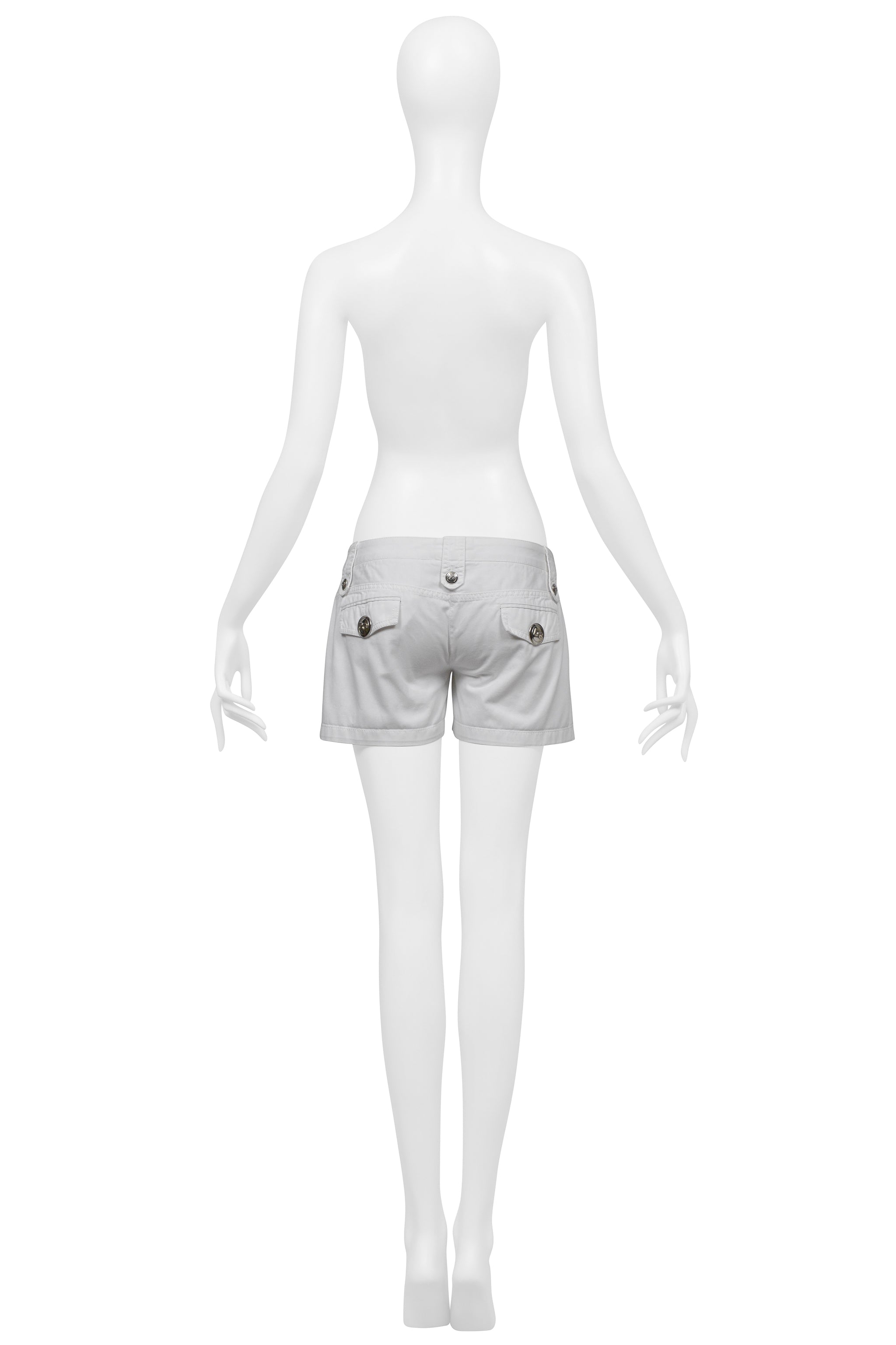 DOLCE & GABBANA WHITE COTTON SUPER MINI SHORTS 2003