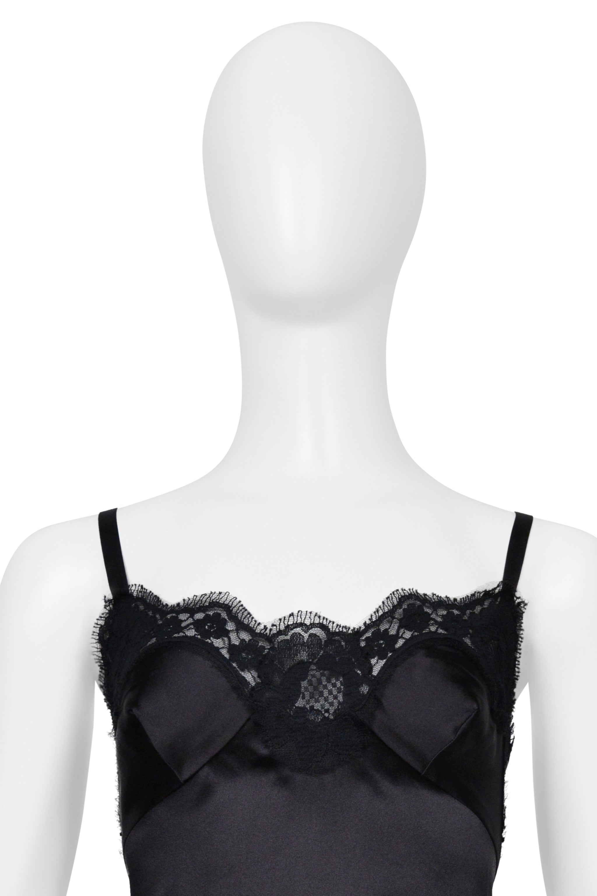 DOLCE & GABBANA BLACK CAMISOLE WITH LACE