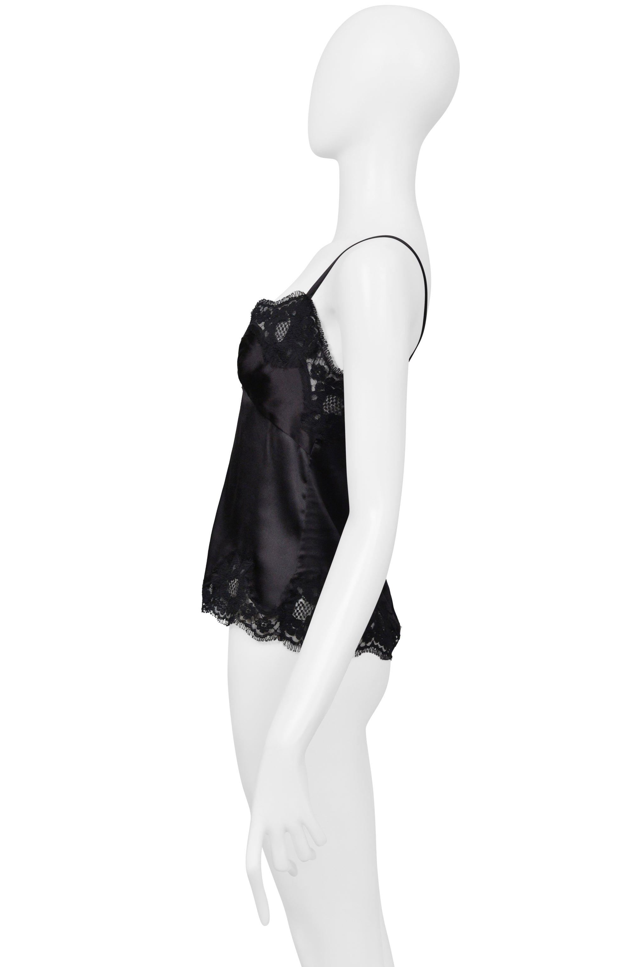 DOLCE & GABBANA BLACK CAMISOLE WITH LACE