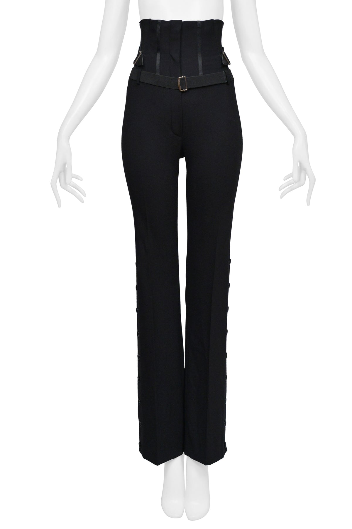 DOLCE & GABBANA BLACK CORSET PANTS WITH SIDE BUTTONS