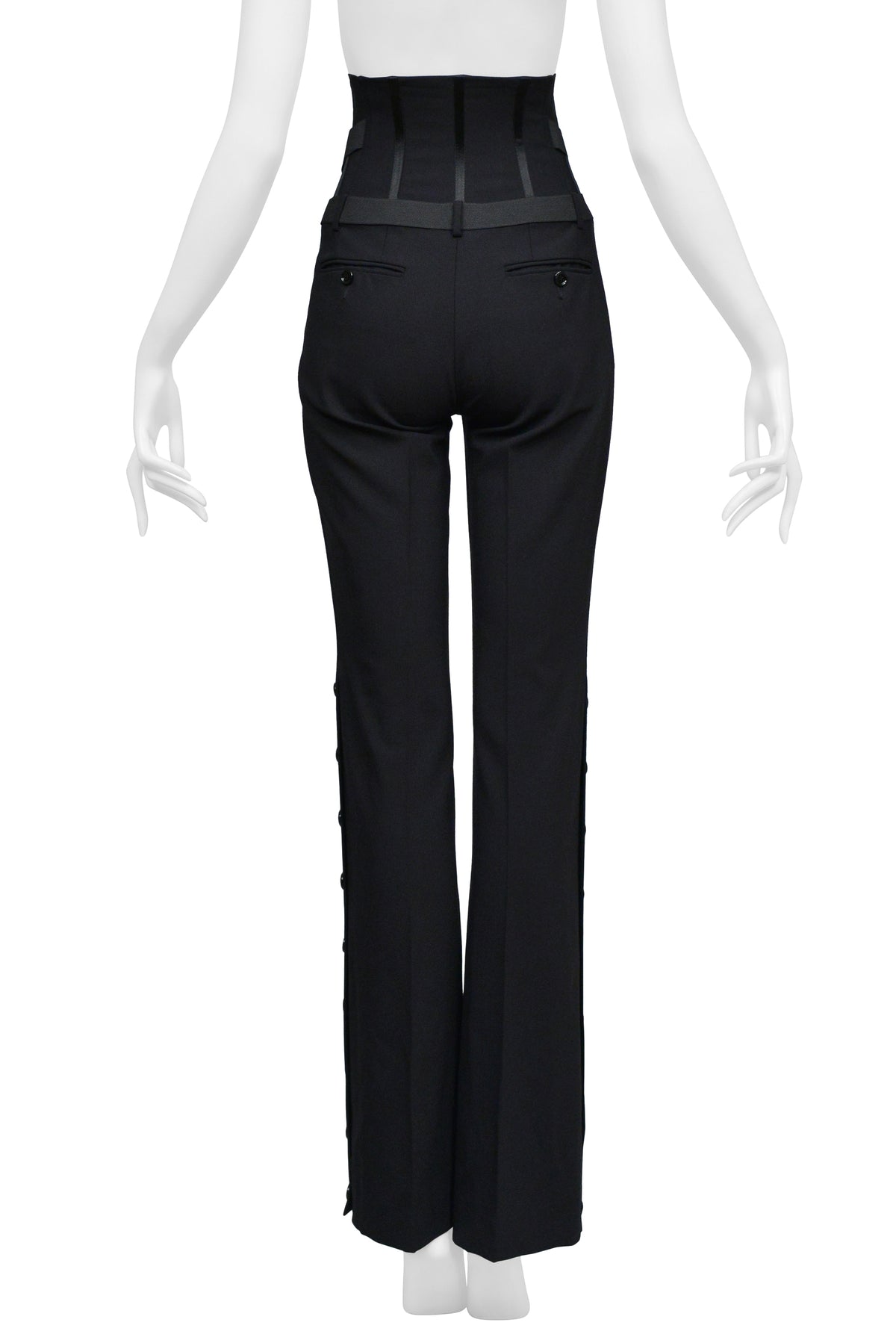 DOLCE & GABBANA BLACK CORSET PANTS WITH SIDE BUTTONS