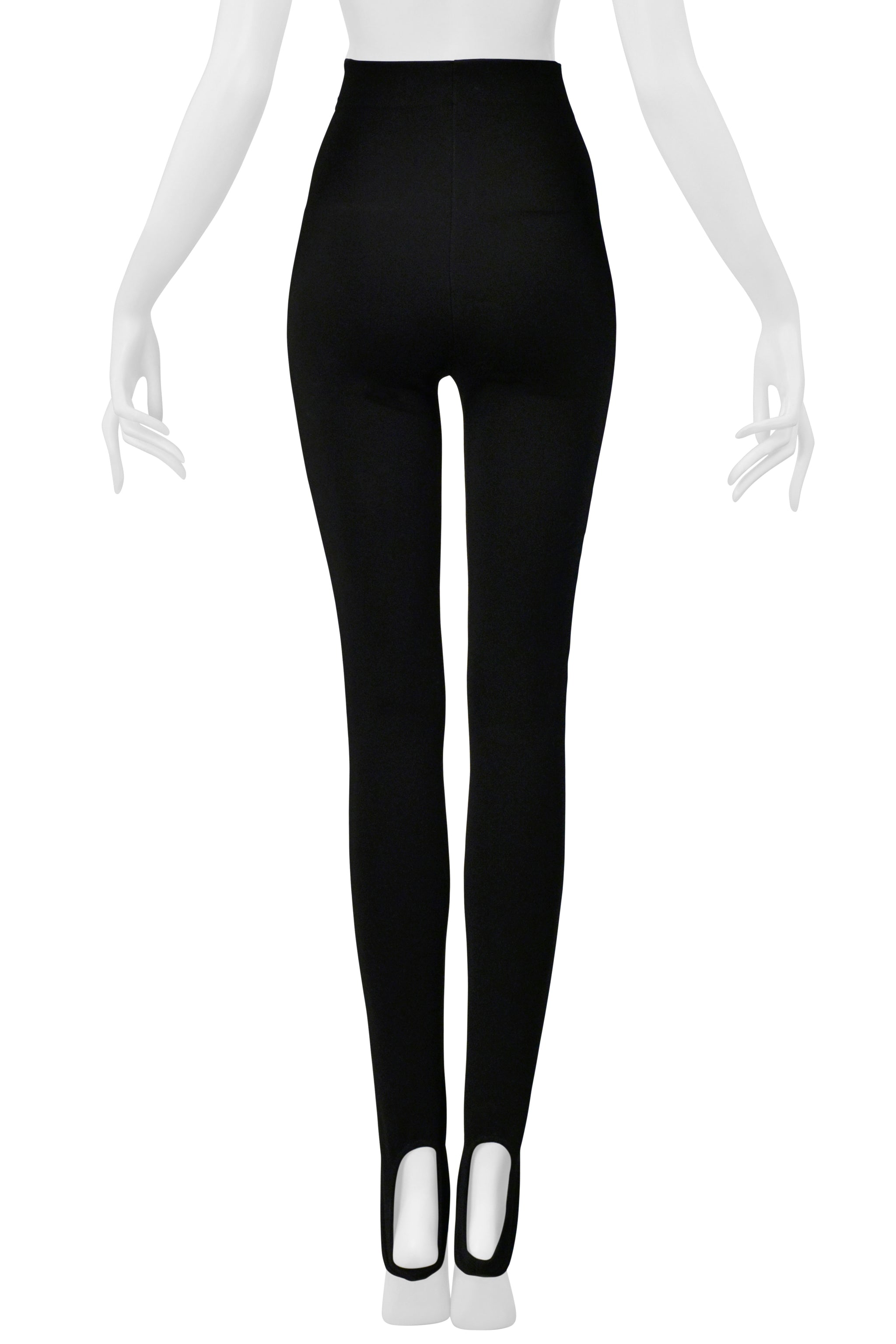 DOLCE & GABBANA BLACK STIRRUP LEGGING WITH GIANT GOLD ZIPPERS