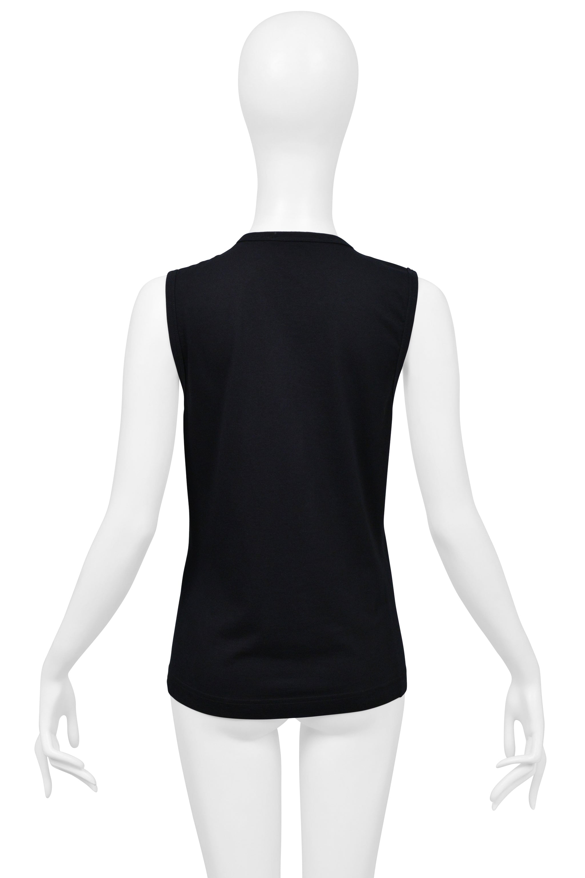 DOLCE & GABBANA BLACK "HOLLYWOOD" TANK TOP W SEQUIN MICKEY MOUSE