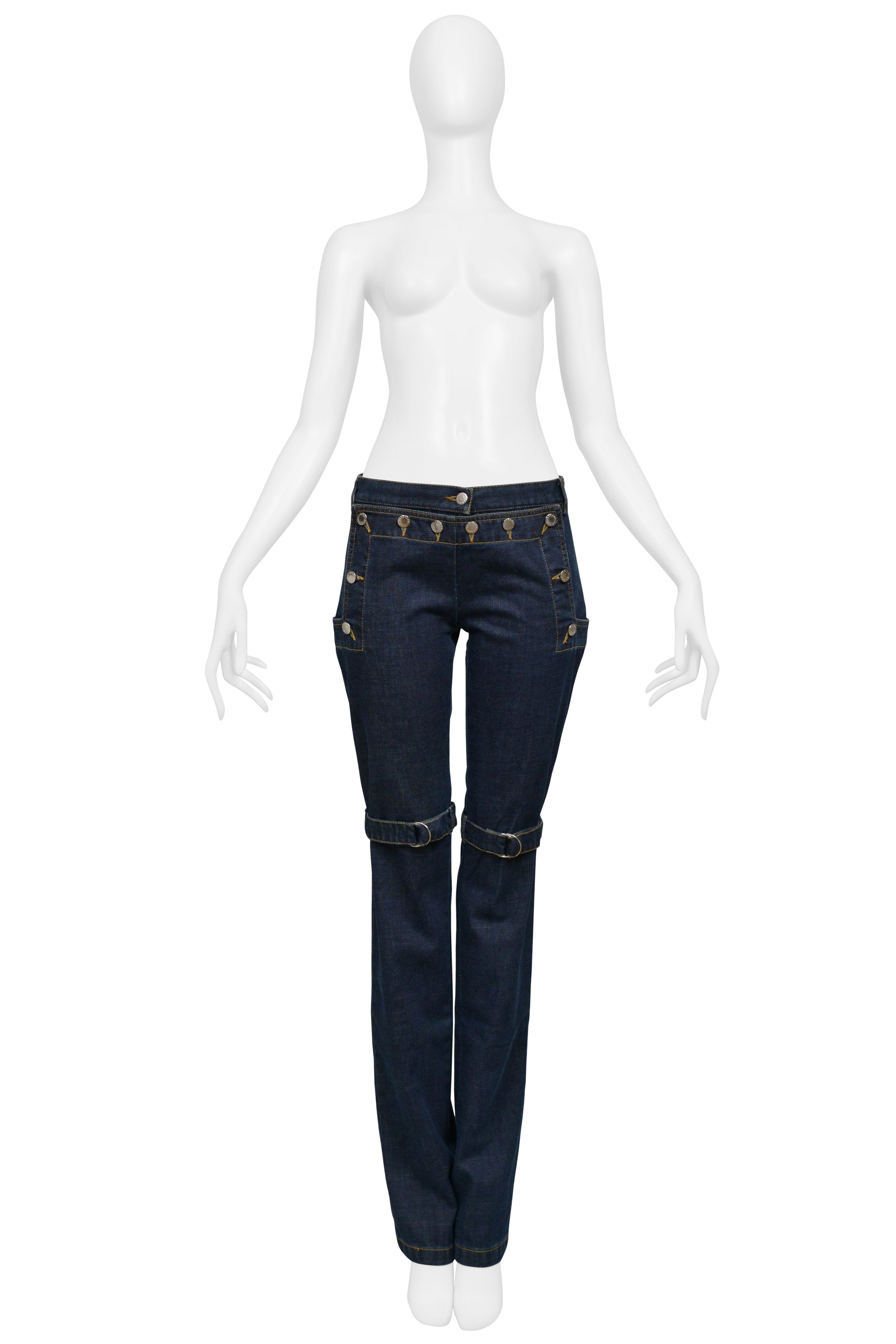 DOLCE & GABBANA DARK BLUE DENIM SAILOR FRONT JEANS