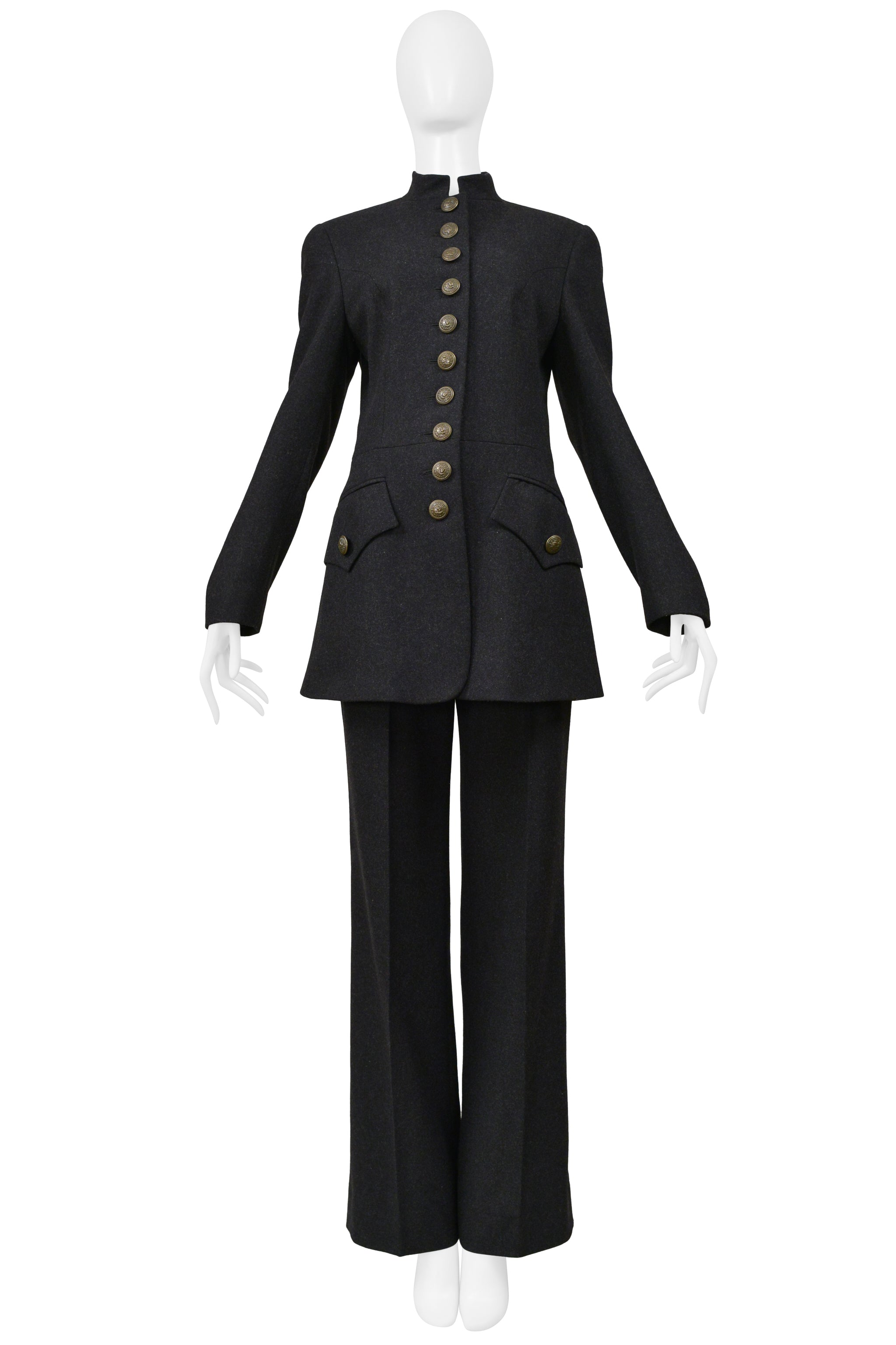 DOLCE & GABBANA CHARCOAL WOOL SUIT ENSEMBLE