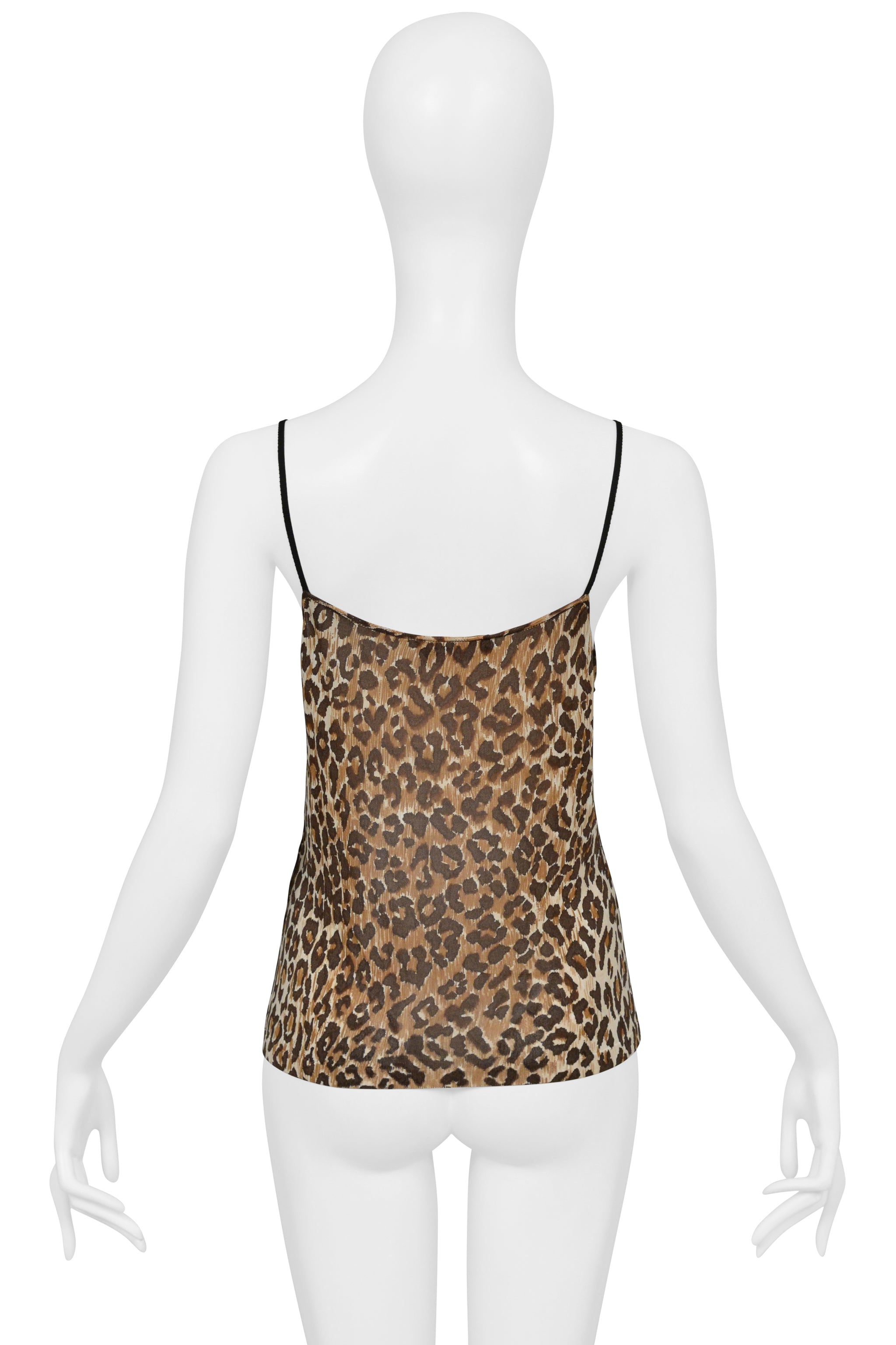 DOLCE & GABBANA LEOPARD PRINT CAMISOLE TOP WITH TIE