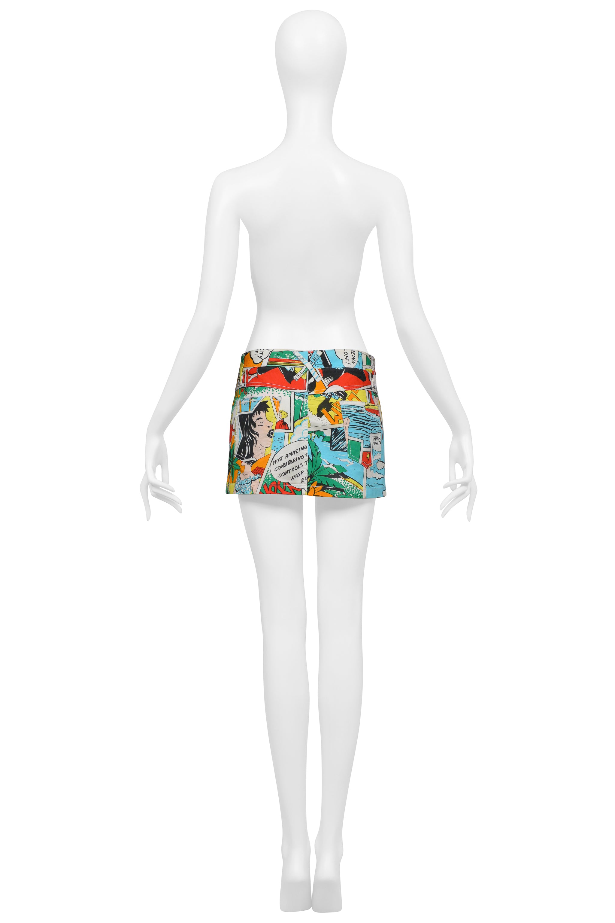 DOLCE & GABBANA MULTICOLOR COMIC BOOK PRINT SUPER MINI SKIRT
