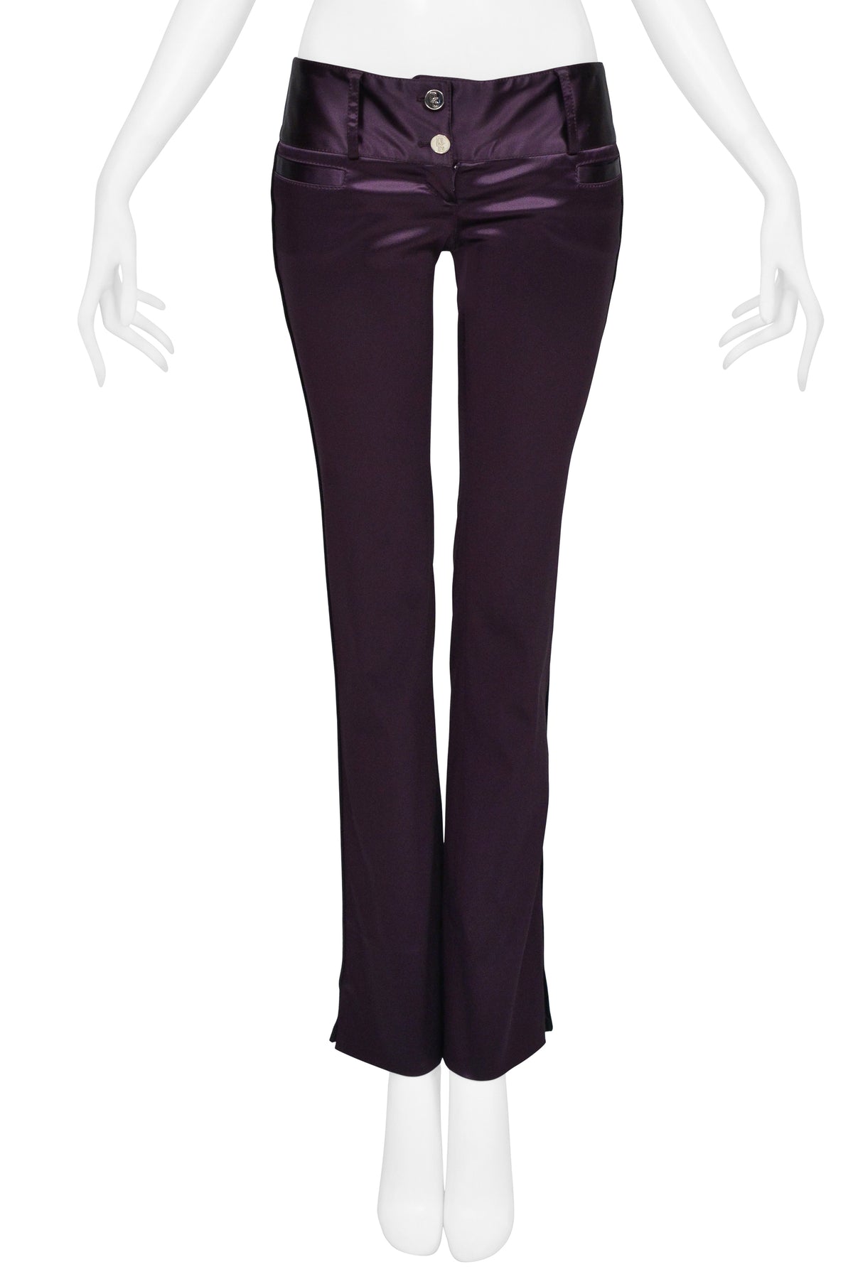 DOLCE & GABBANA PURPLE SATIN EVENING JACKET AND PANTS ENSEMBLE