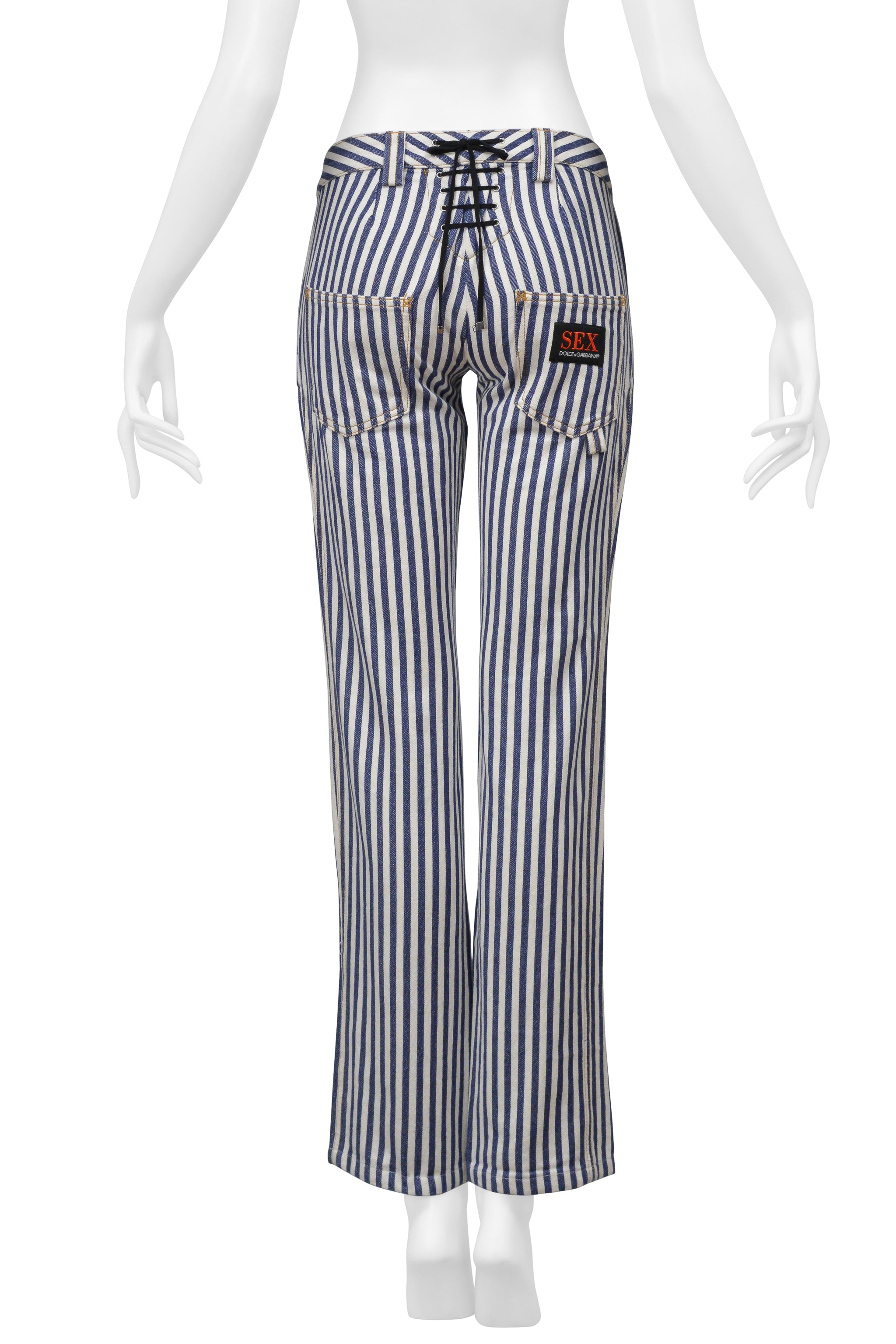 DOLCE & GABBANA STRIPED "SEX" JEANS