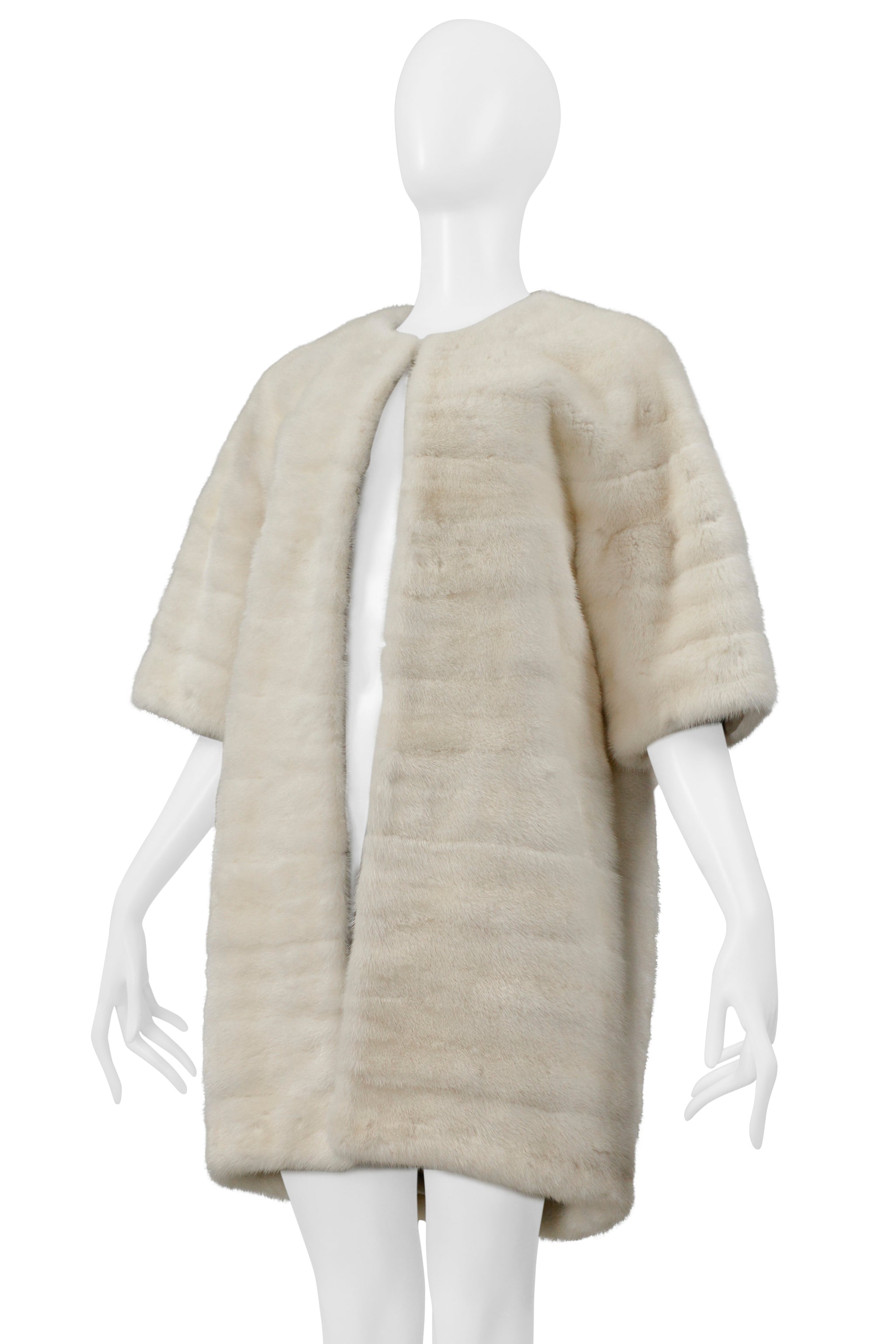 DOLCE & GABBANA WHITE MINK COAT 2015