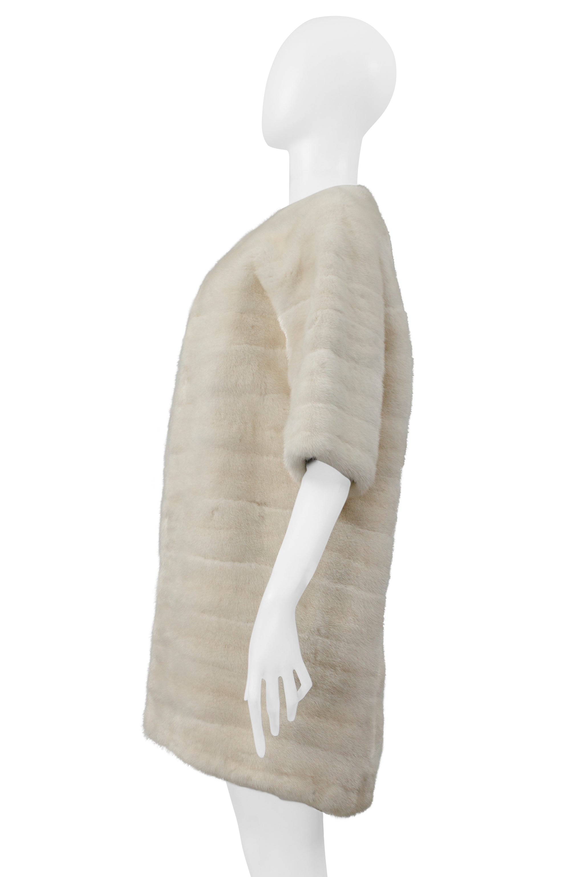 DOLCE & GABBANA WHITE MINK COAT 2015