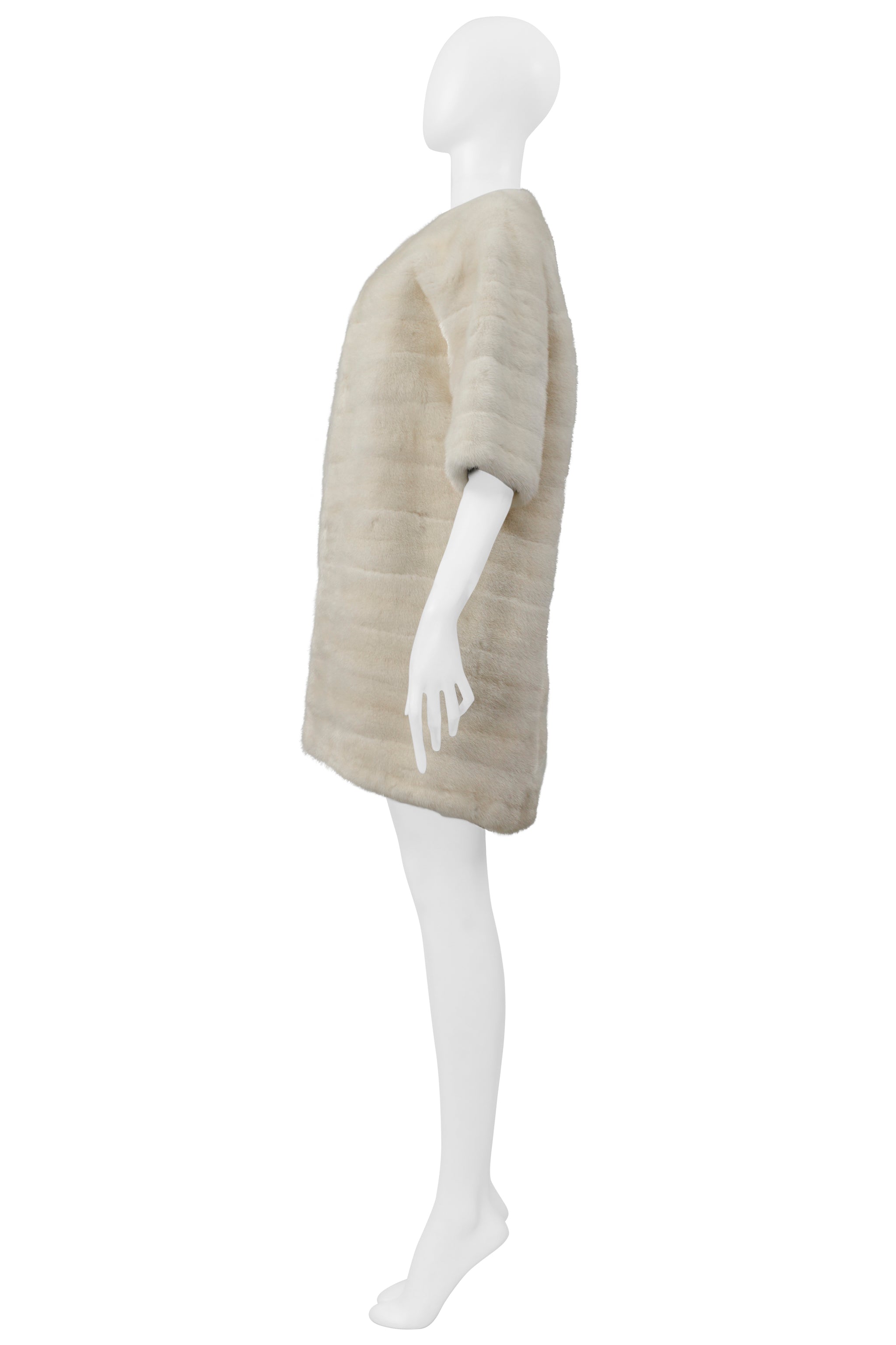 DOLCE & GABBANA WHITE MINK COAT 2015