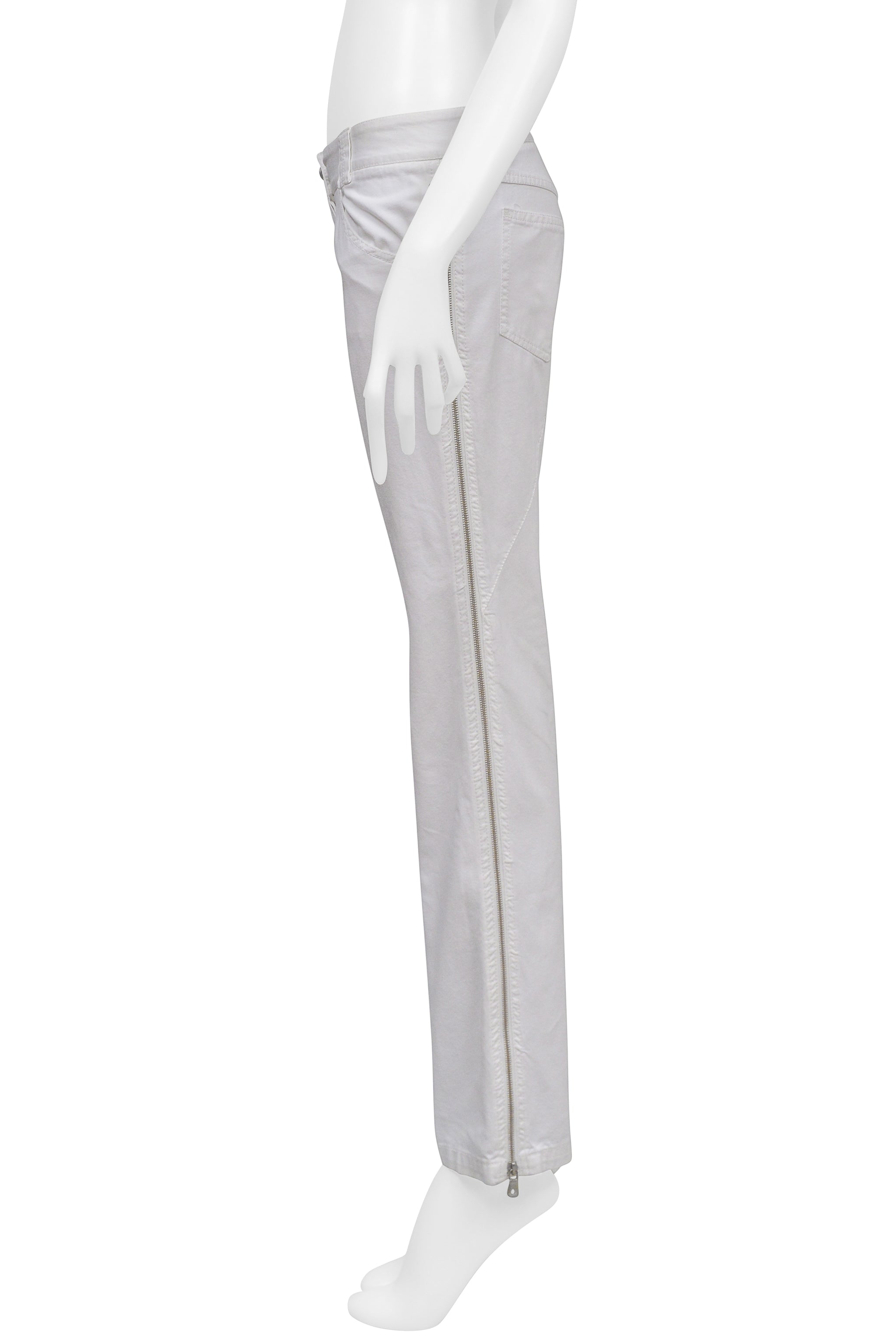 DOLCE & GABBANA WHITE PANTS WITH SIDE ZIPPERS