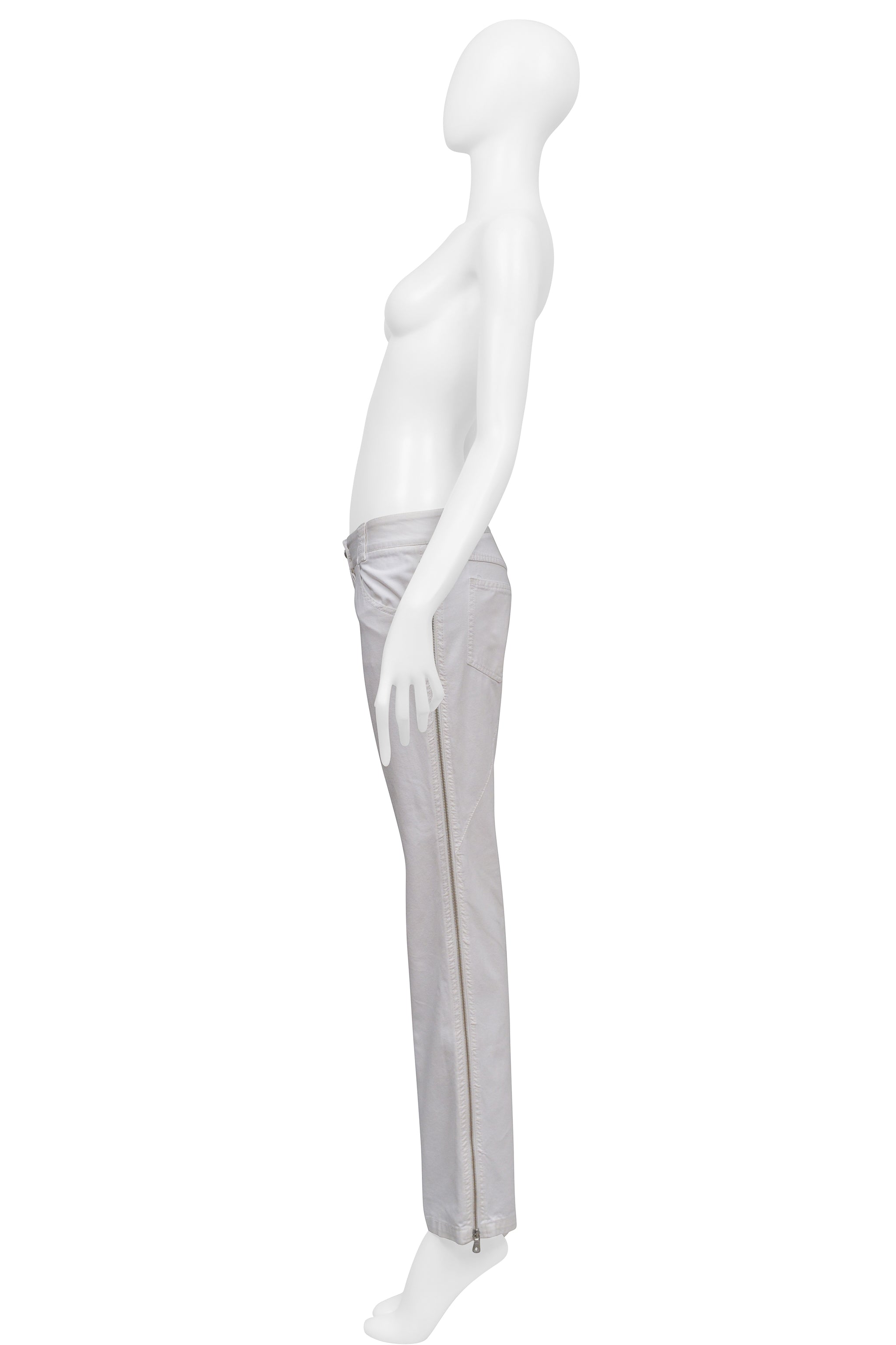 DOLCE & GABBANA WHITE PANTS WITH SIDE ZIPPERS