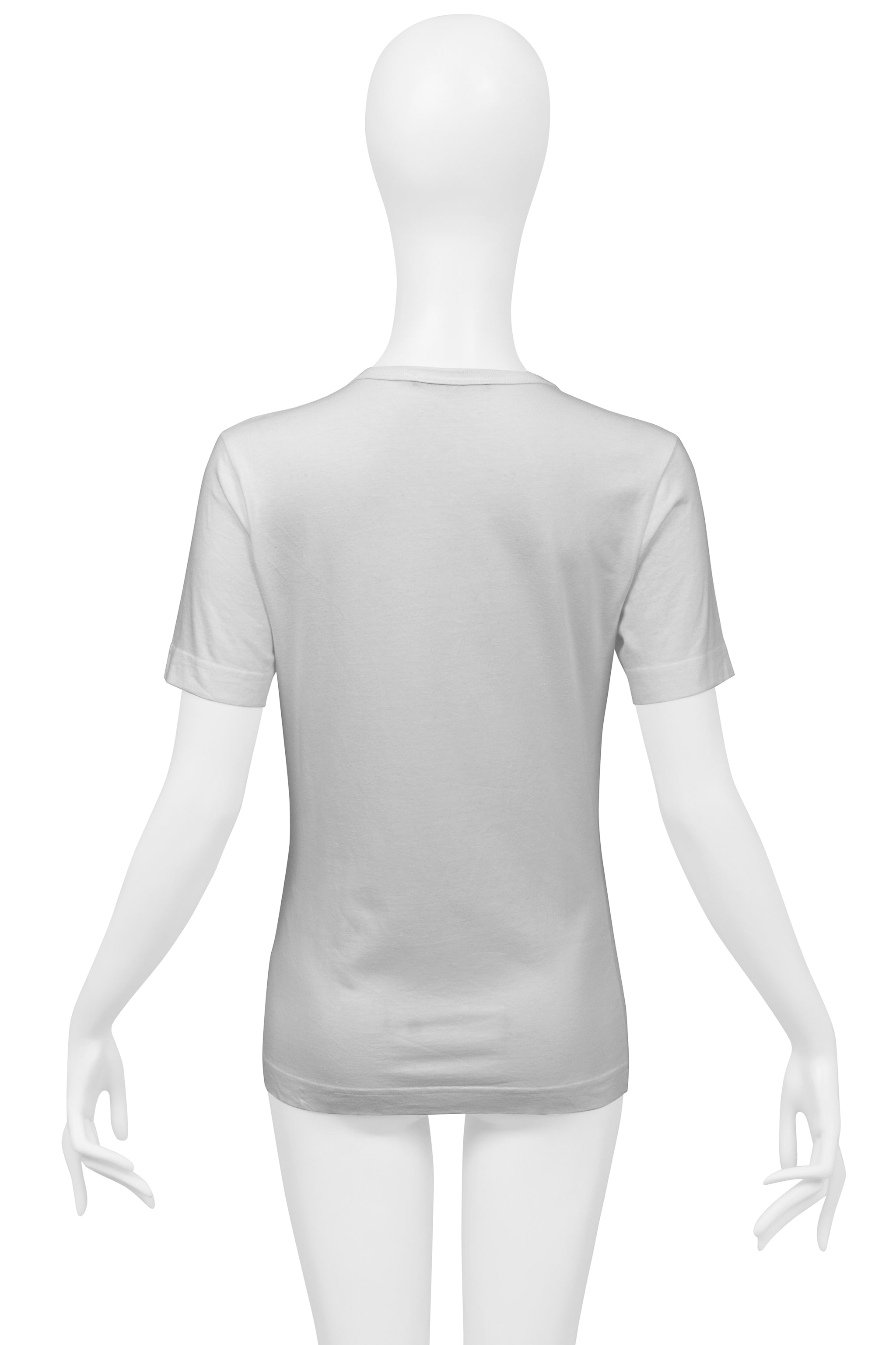 DOLCE & GABBANA WHITE "STAR" T-SHIRT W SEQUINED DONALD DUCK