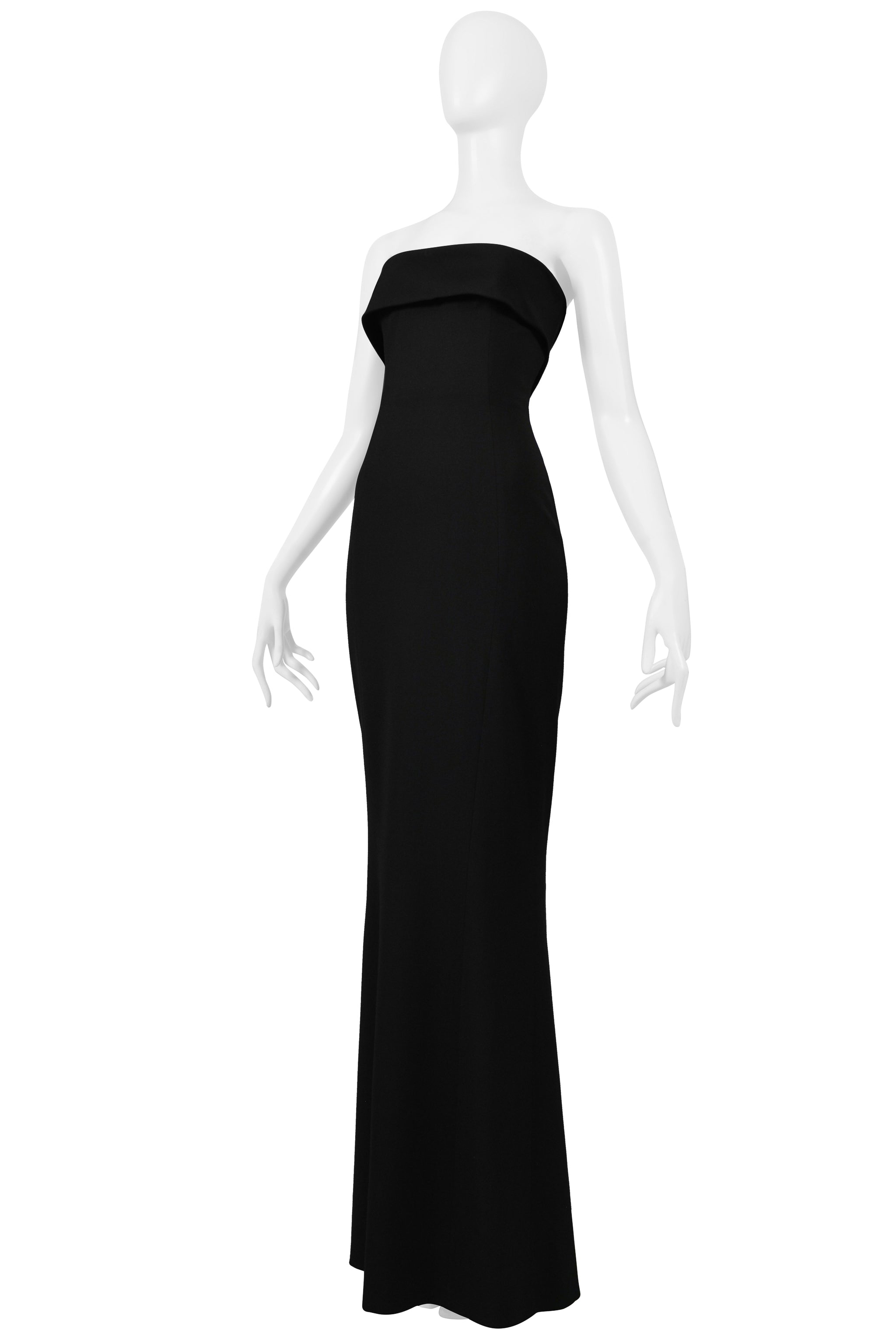 DSQUARED BLACK STRAPLESS EVENING GOWN WITH BOW 2014