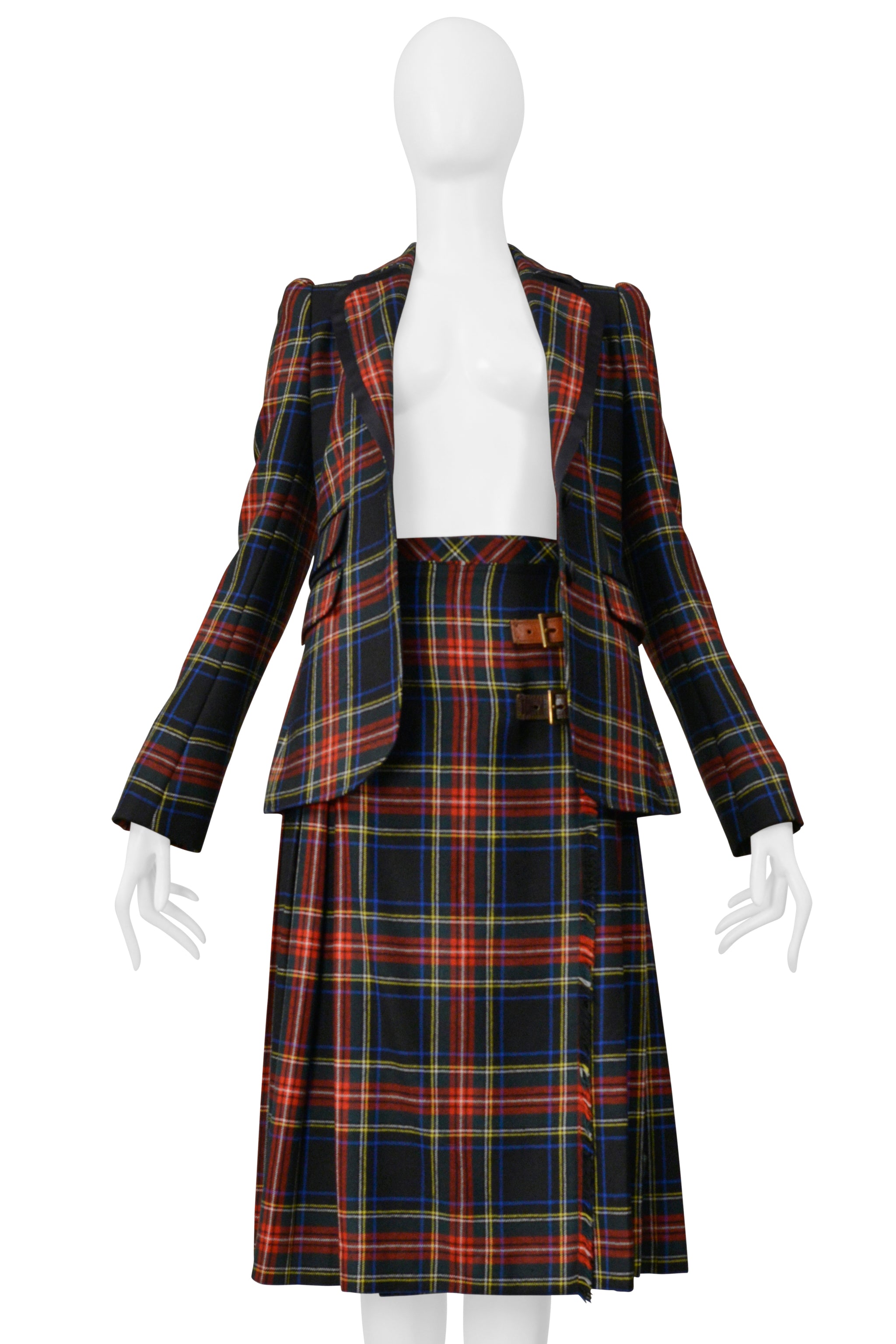 DOLCE & GABBANA D&G TARTAN PLAID JACKET & SKIRT ENSEMBLE 2008