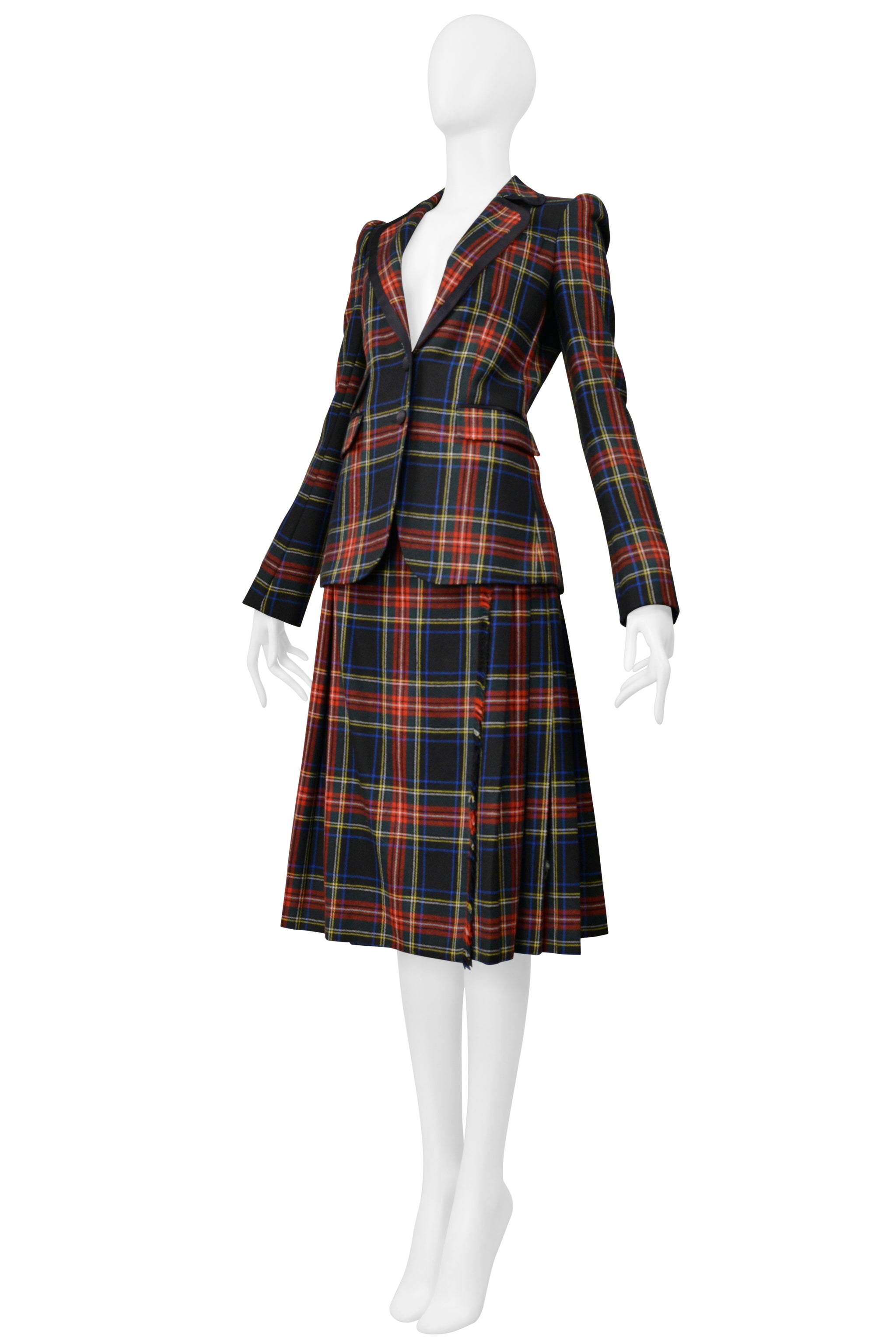 DOLCE & GABBANA D&G TARTAN PLAID JACKET & SKIRT ENSEMBLE 2008