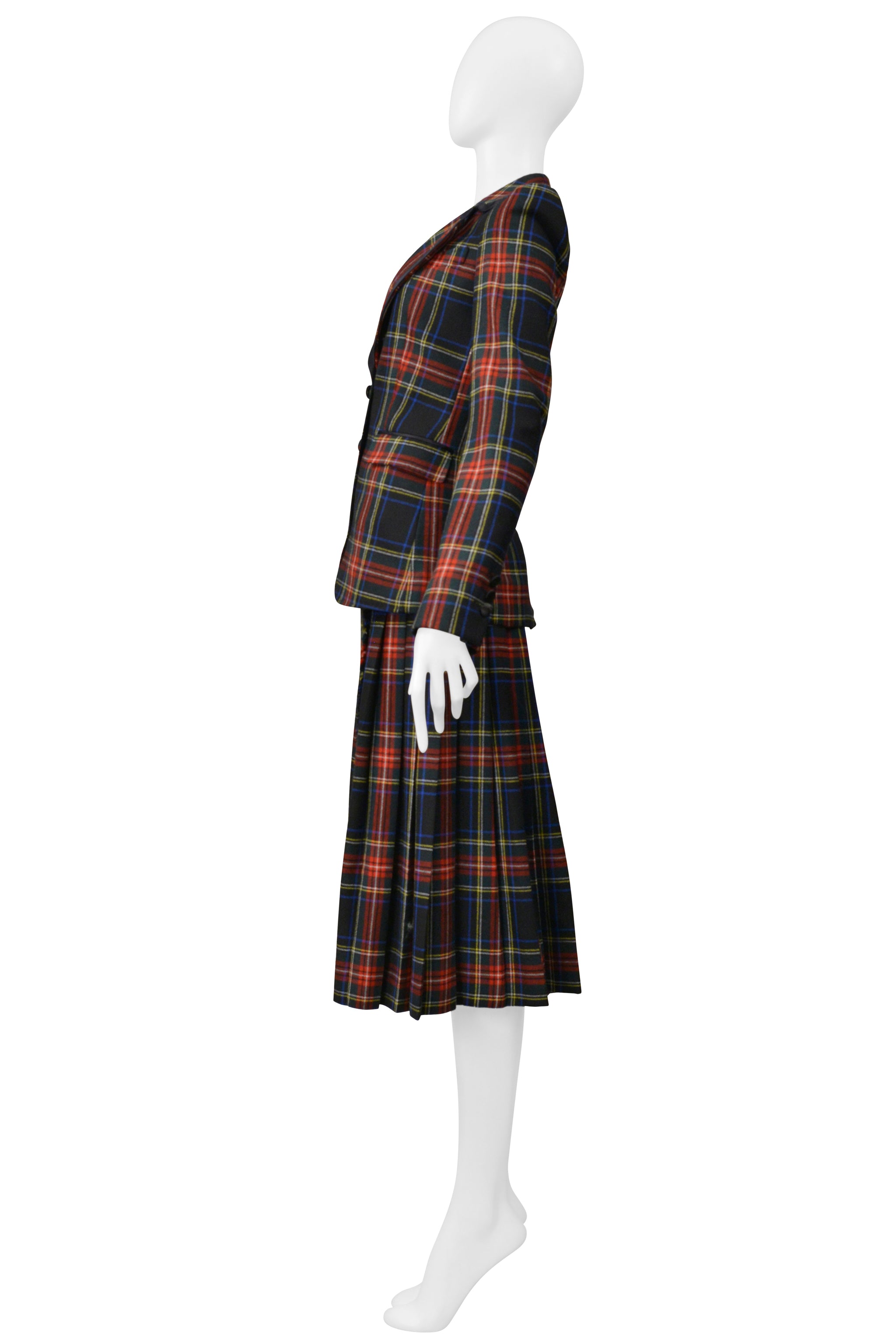 DOLCE & GABBANA D&G TARTAN PLAID JACKET & SKIRT ENSEMBLE 2008