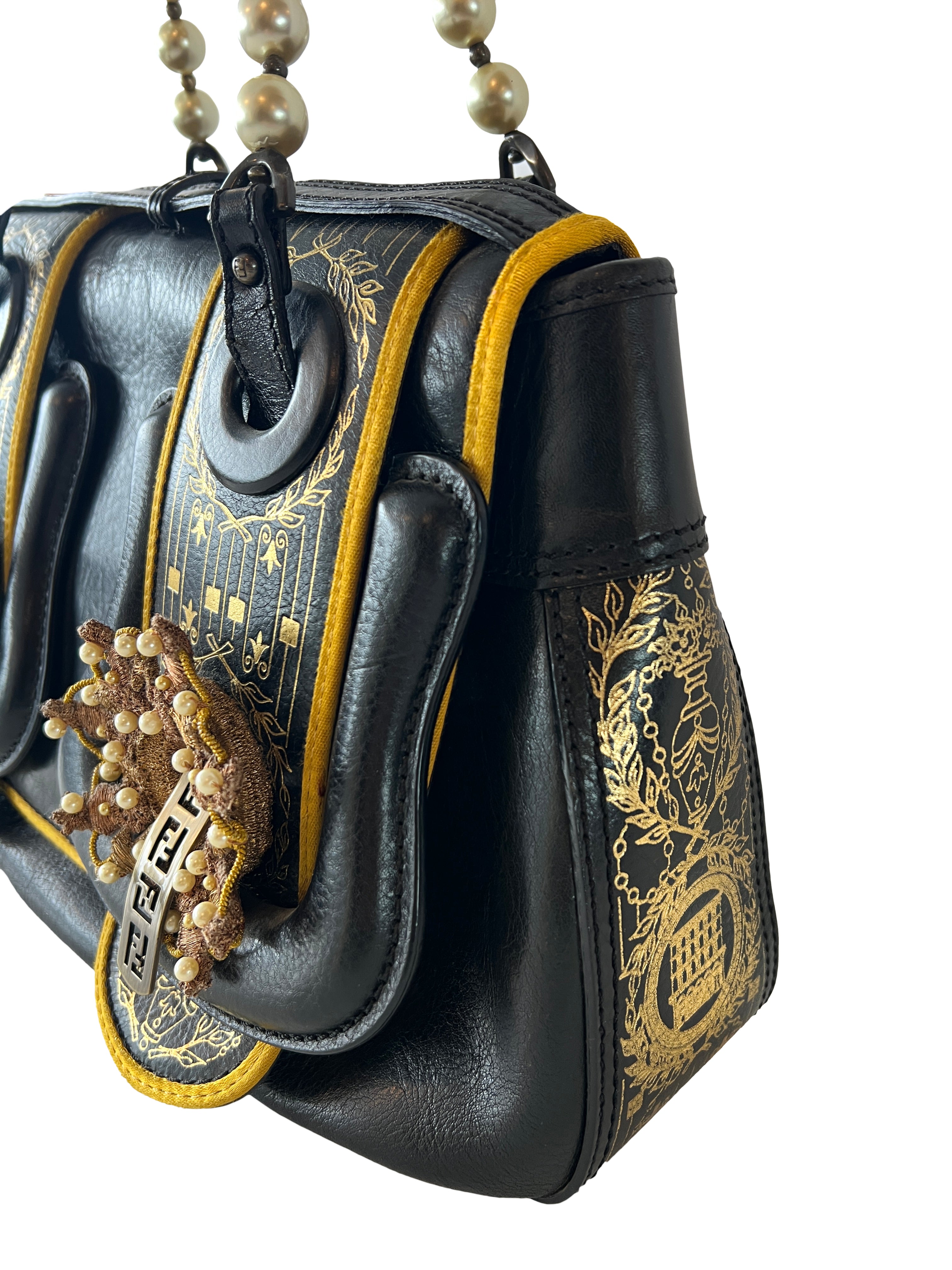 FENDI PEARL & GOLD HARDWARE "B" BAG 2006