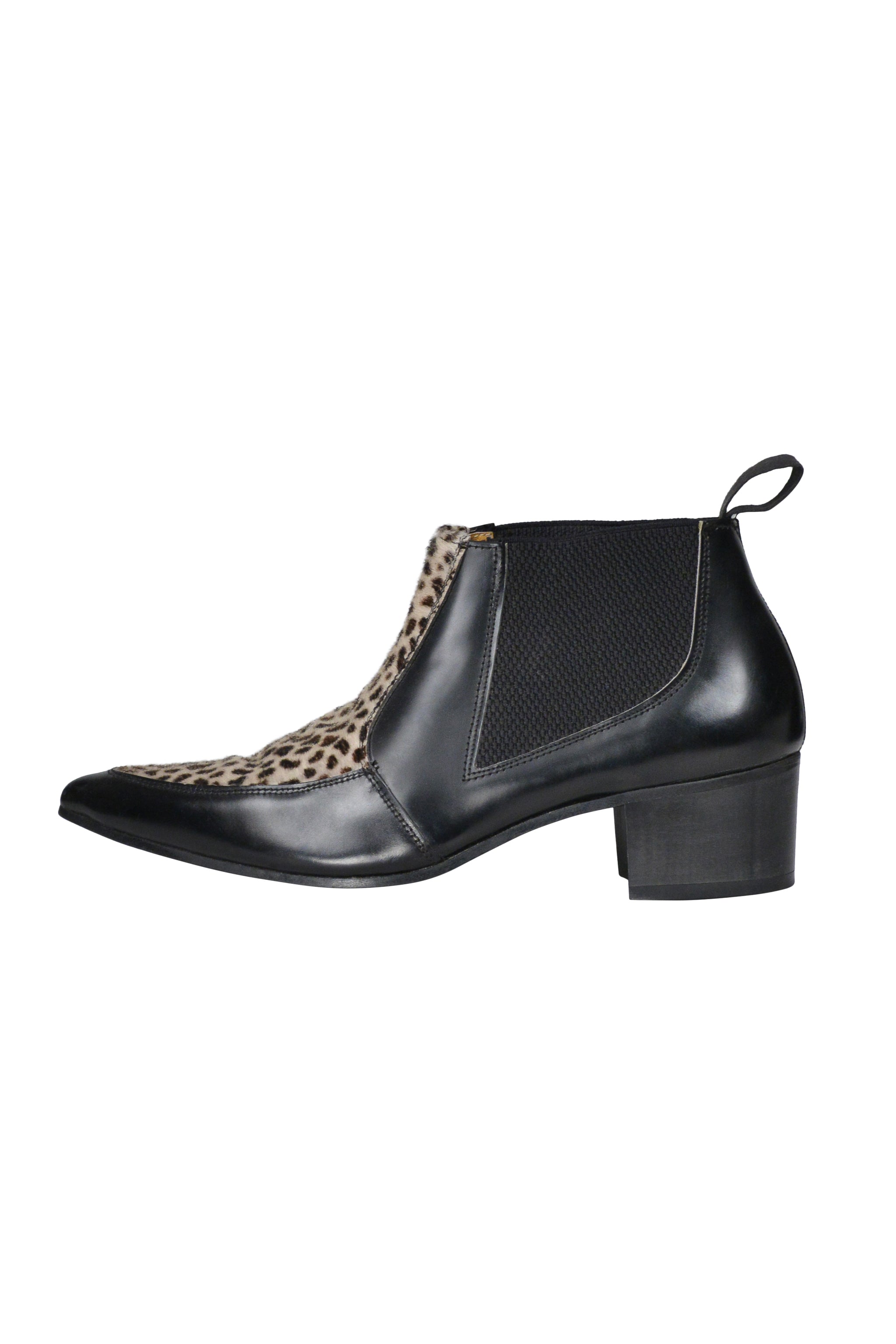 FRED AIR FUR & BLACK LEATHER BOOTS