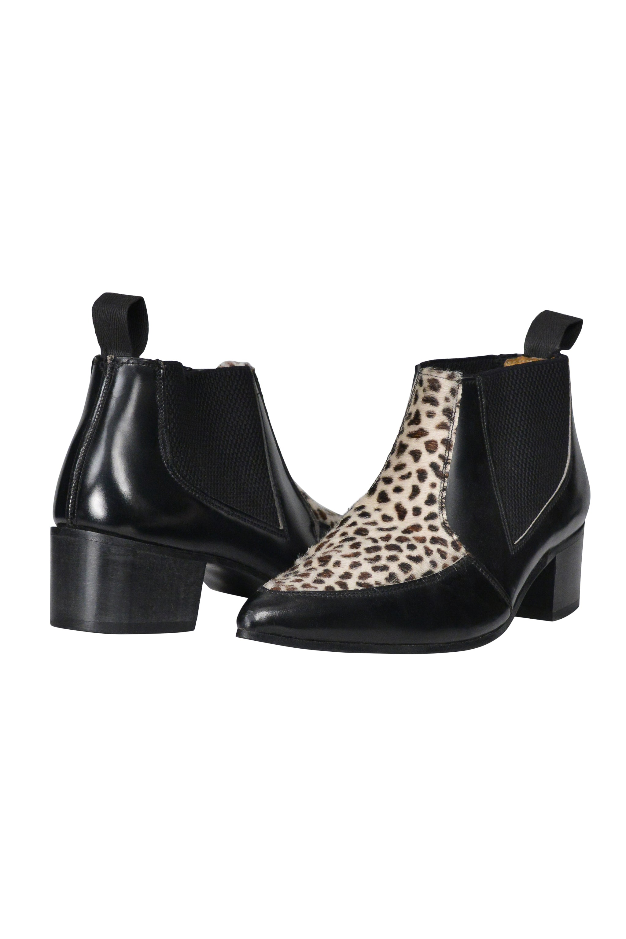 FRED AIR FUR & BLACK LEATHER BOOTS