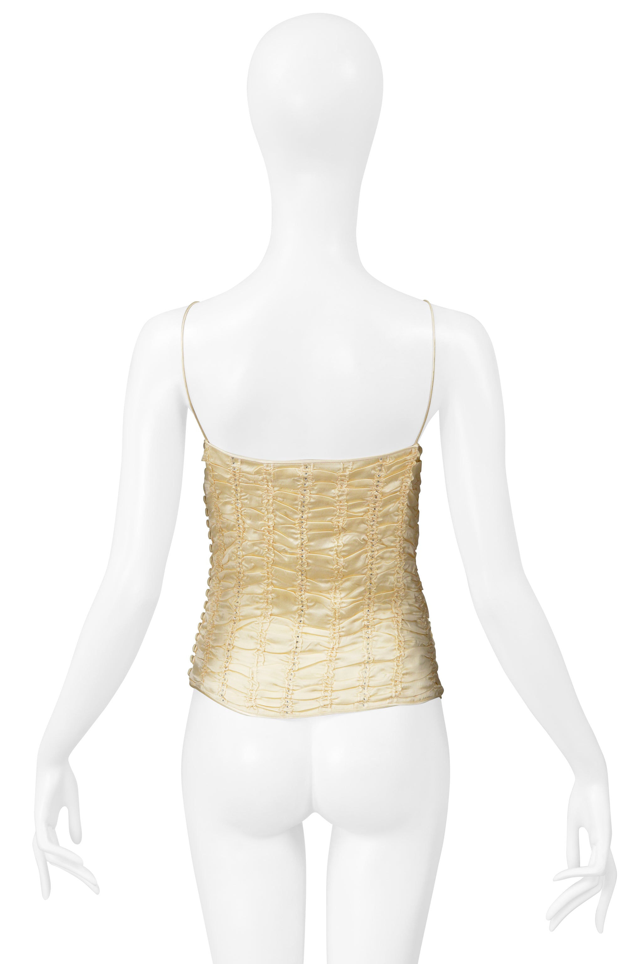 JOHN GALLIANO YELLOW SILK CAMISOLE WITH BOW 2003